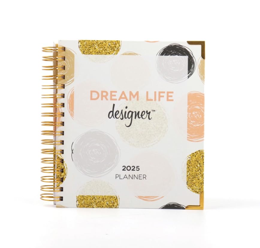 Dream Life Designer 2025 Planner - Academic Weekly & Monthly Calendar with Goal Setting System, Hardcover Wire-O Binding, 8
