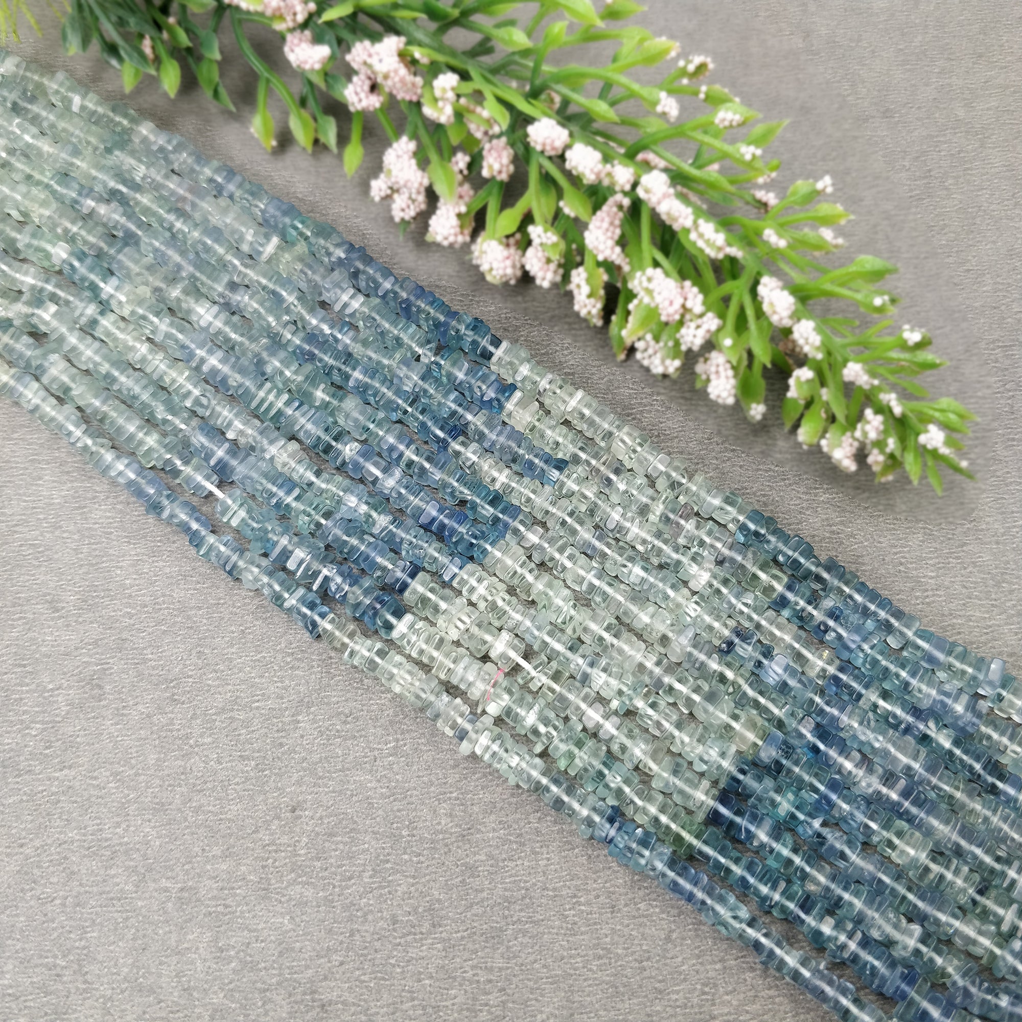 Natural Green Fluorite Gemstone Loose Beads - Untreated Square Heishe Statement Beads (16 Pieces) for Jewelry Making, DIY Crafts, and Healing Crystal Bracelets