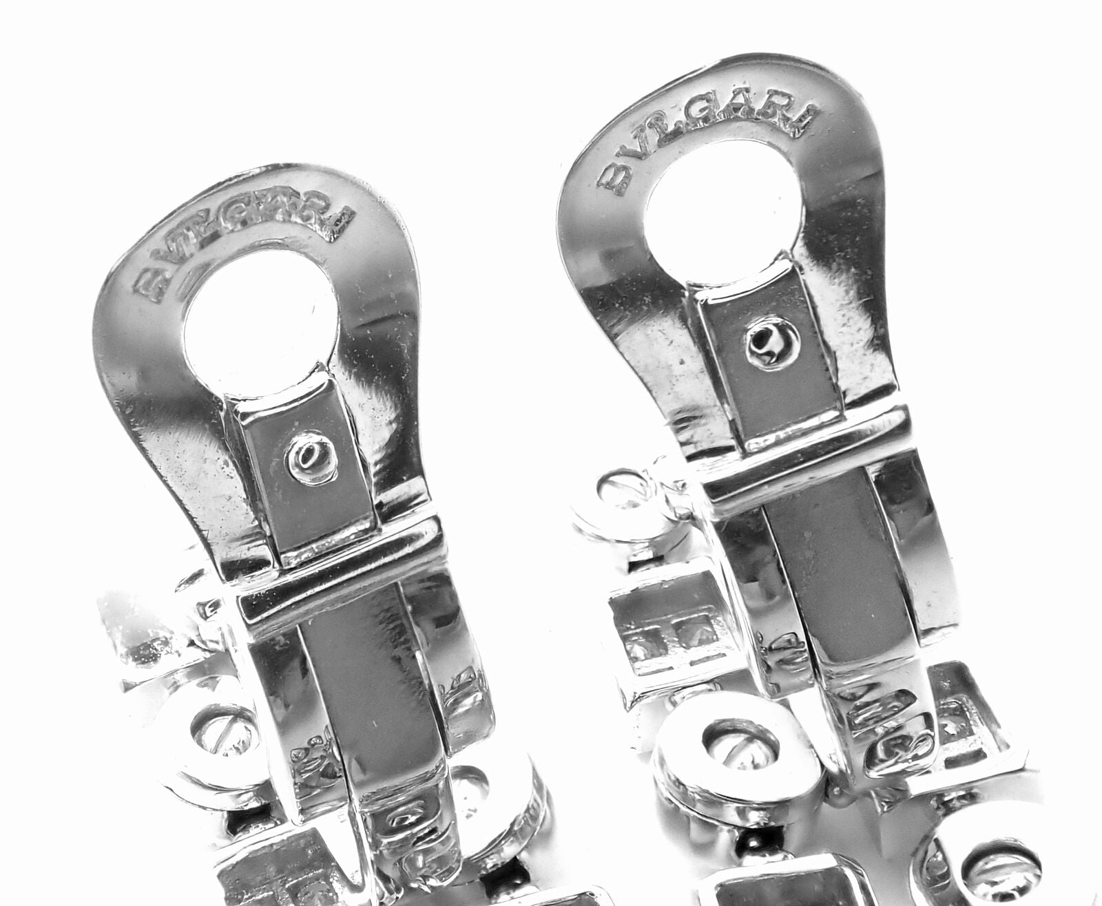 Authentic Bulgari Bvlgari Lucea 18k White Gold Diamond Drop Earrings for Women - Luxury Dangle Earrings for Weddings, Parties & Special Occasions