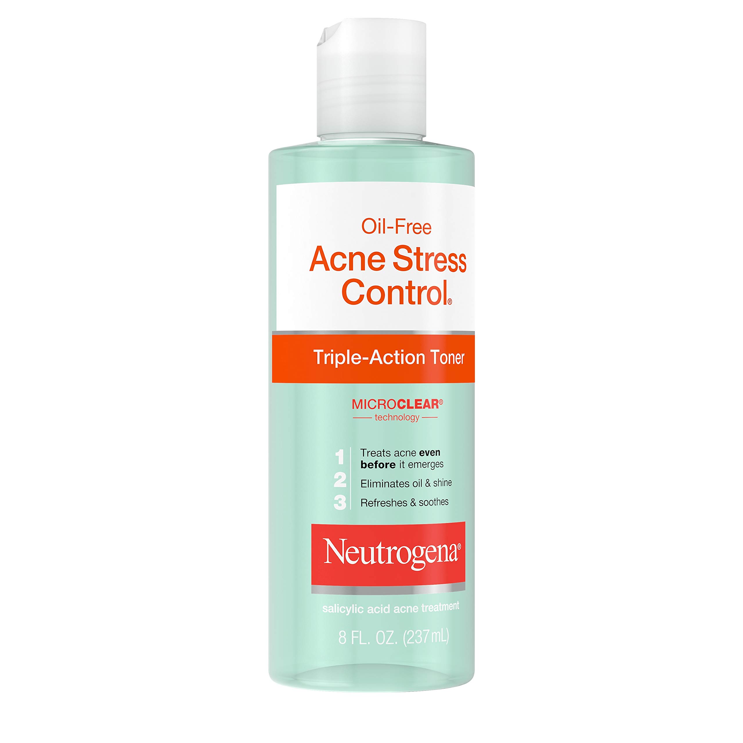 Neutrogena Oil-Free Acne Stress Control Triple Action Toner 8 oz (10 Pack) - Acne Treatment for Oily & Sensitive Skin - Perfect for Daily Skincare Routine & Travel