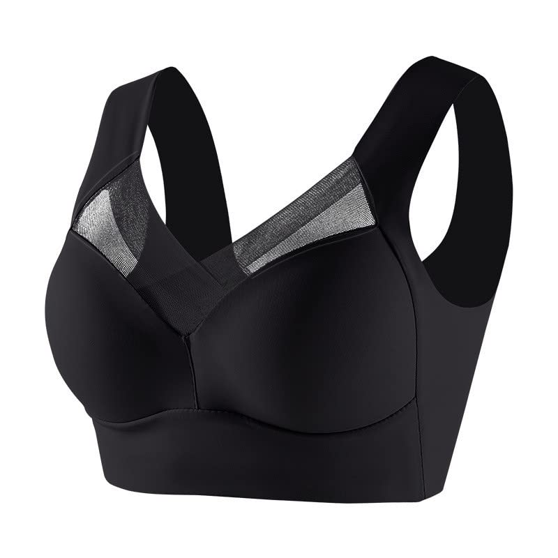 Women's Comfortable Lightweight Wireless Posture Correcting Bra - Plus Size Full Coverage Soft Everyday Bra for Seniors | Perfect for Daily Wear, Yoga & Relaxation