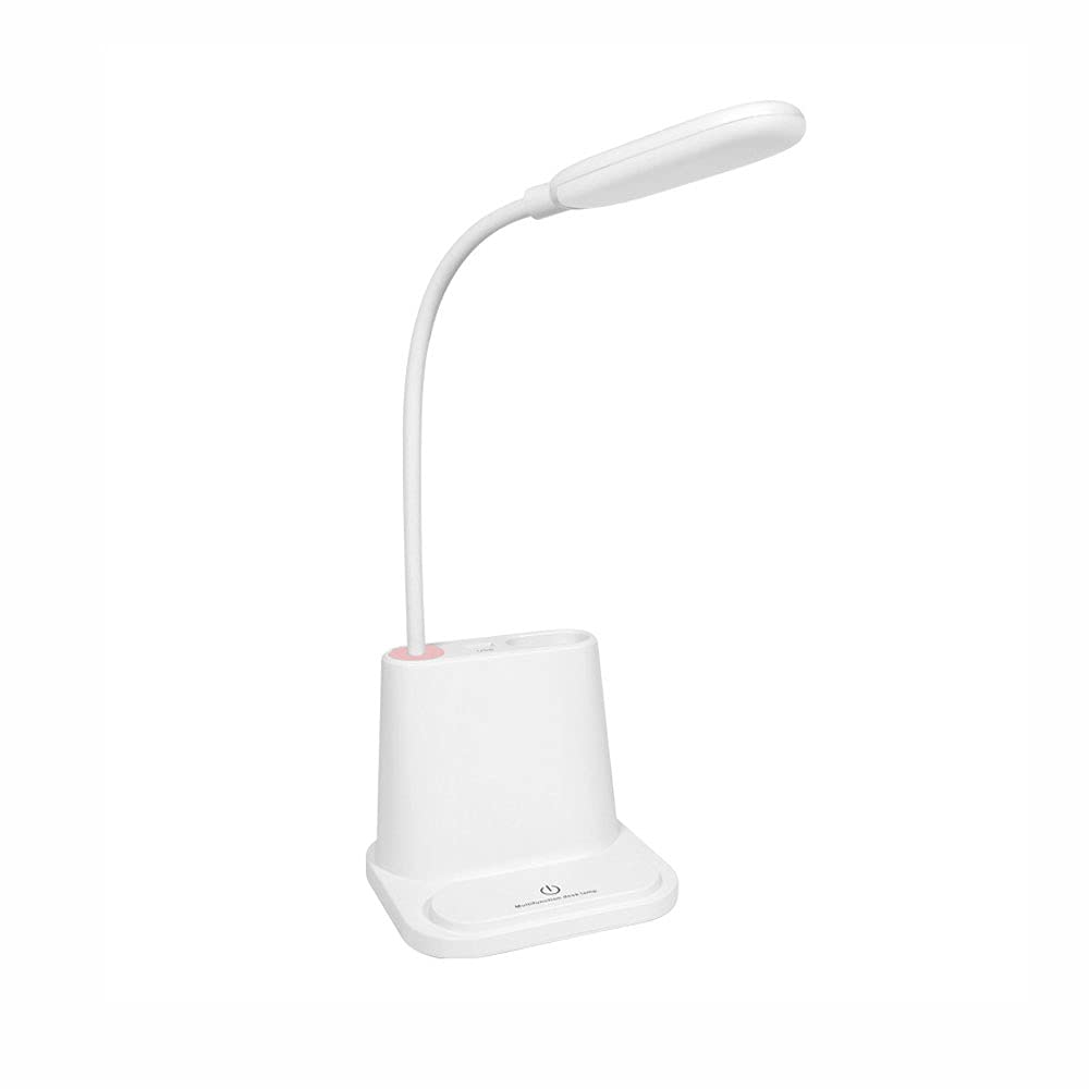 Rechargeable LED Desk Lamp with USB Charging Port - Adjustable 360° Flexible Gooseneck, 2 Lighting Modes & Phone/Pen Holder - Perfect for Home Office, Study, Kids Room (2 Color Options) - Ideal for Reading, Working & Night Light Use