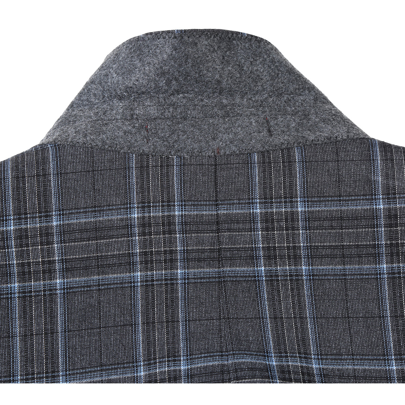 Alessandro Vitello by Renoir Gray Slim Fit Checked Suit for Men - Classic Gray Plaid Business Attire (Size 28) | Perfect for Office, Weddings & Formal Events