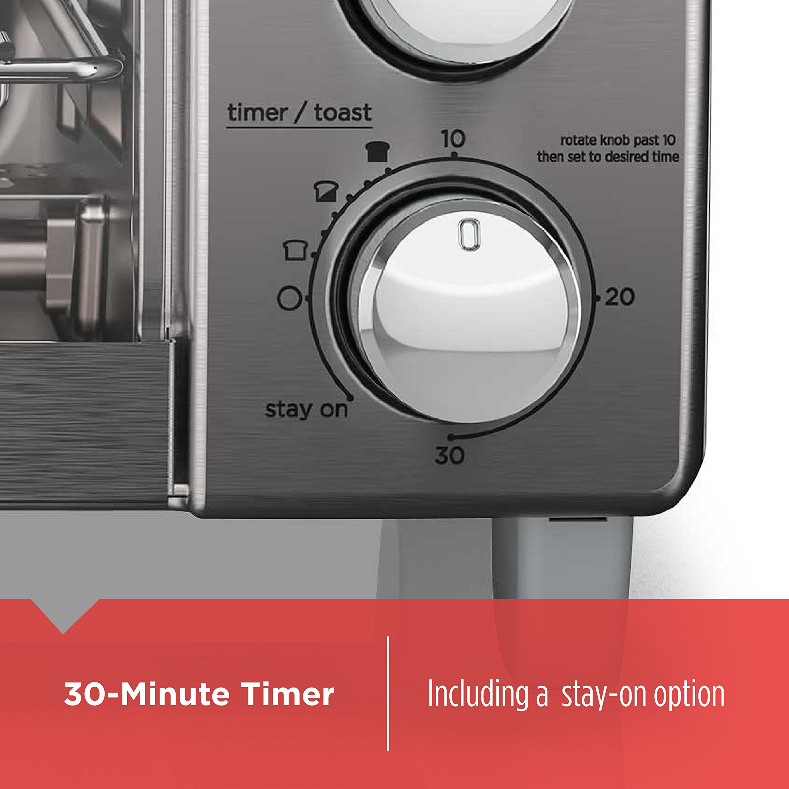 BLACK+DECKER 4-Slice Toaster Oven with Even Toast Technology - Bake, Broil, Toast & Keep Warm Functions - Removable Crumb Tray & Timer - Perfect for Breakfast, Snacks & Small Meals (Model TO1745SSG-1A)