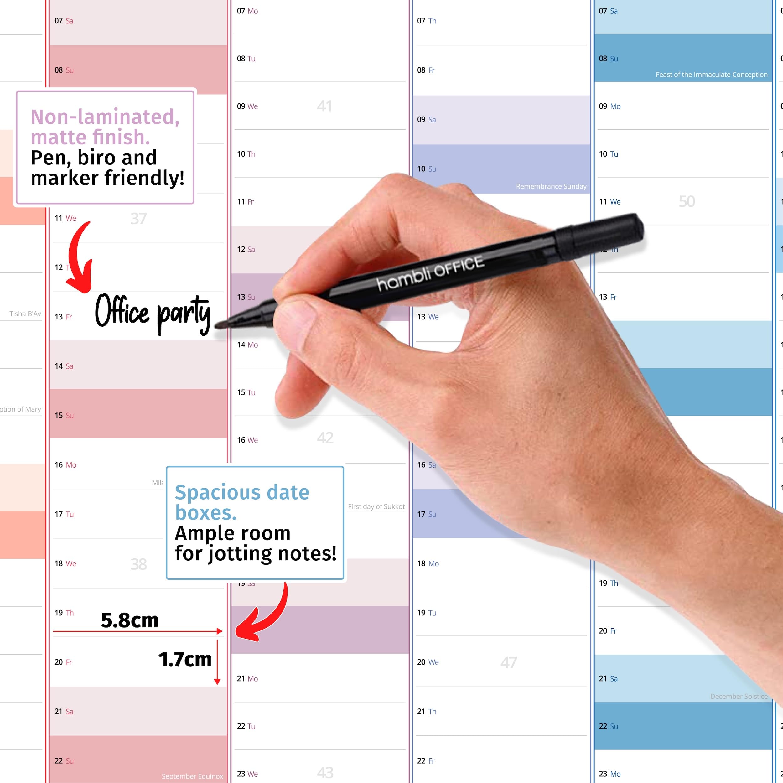 2024-2025 Academic Wall Planner - 14 Month Teacher & Student Calendar for School, Office & University - Folded Columns Edition - Perfect for Classroom Organization, Study Planning & Work Schedules