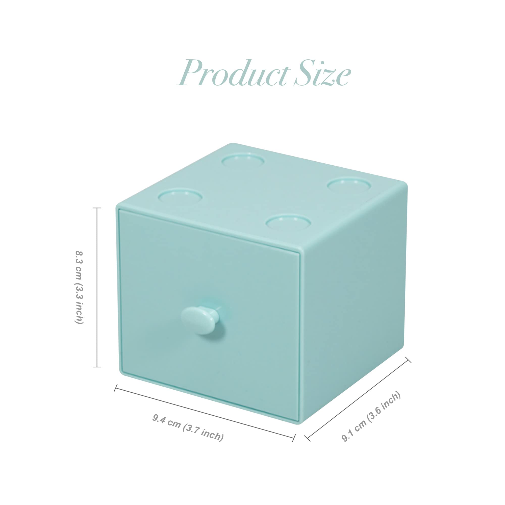 2-Pack Small Desk Organizer with Stackable Drawers - Cute Desktop Storage for Crafts, Office & Home Supplies (Baby Blue) | Perfect for Organizing Makeup, Stationery & Small Accessories