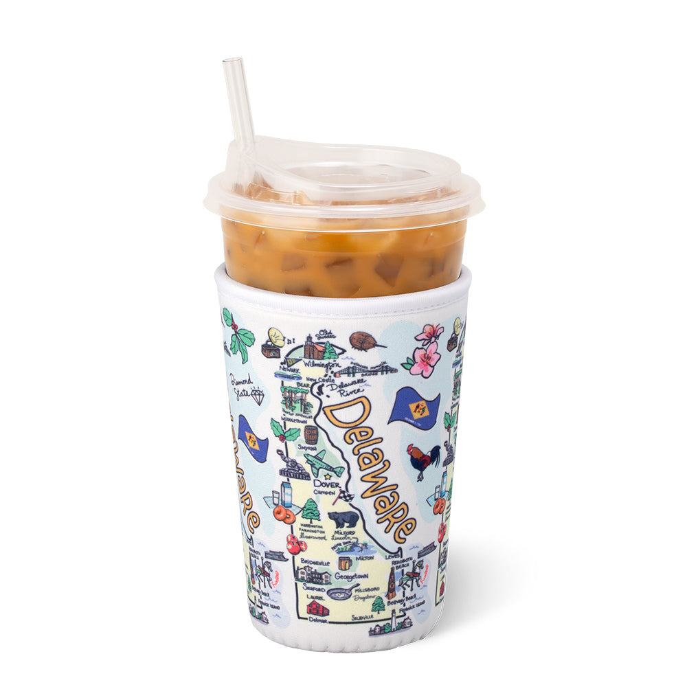 Delaware Medium Iced Cup Coolie - Insulated Beverage Sleeve for Coffee, Tea & Cold Drinks - Perfect for Office, Travel & Outdoor Activities
