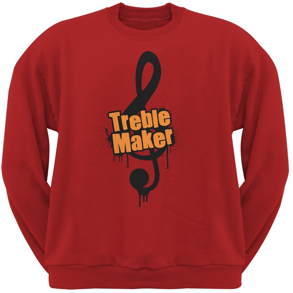 Treble Maker Red Adult Sweatshirt - Comfortable Pullover Hoodie for Music Lovers, Perfect for Concerts, Gifts & Casual Wear
