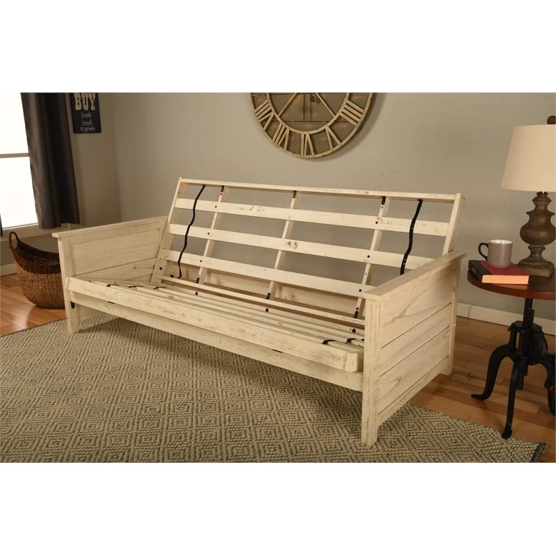 Kodiak Futon Frame Full Size - Weathered White for Home & Office