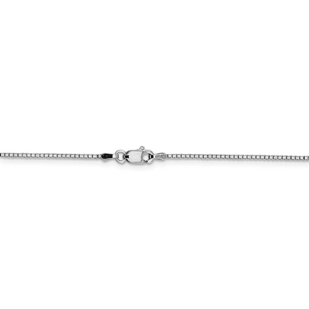 The Black Bow 1mm 14k White Gold Solid Classic Box Chain Necklace for Elegant Everyday Wear and Special Occasions