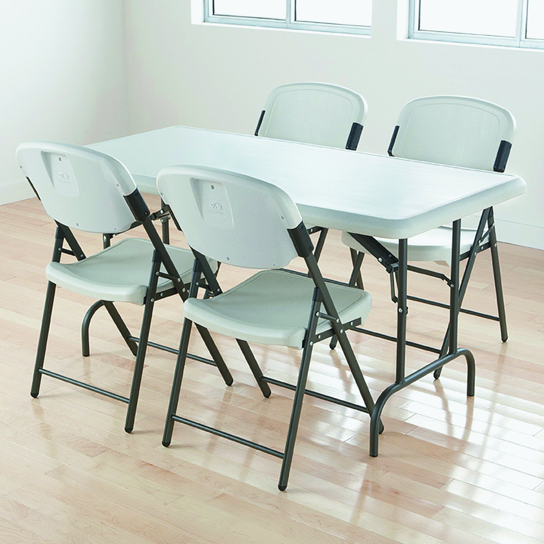 Indestructible Industrial Folding Table 30x60 Inches - 2000 lbs Capacity, Platinum Granite Finish | Heavy-Duty Workbench for Warehouses, Construction Sites & Outdoor Events