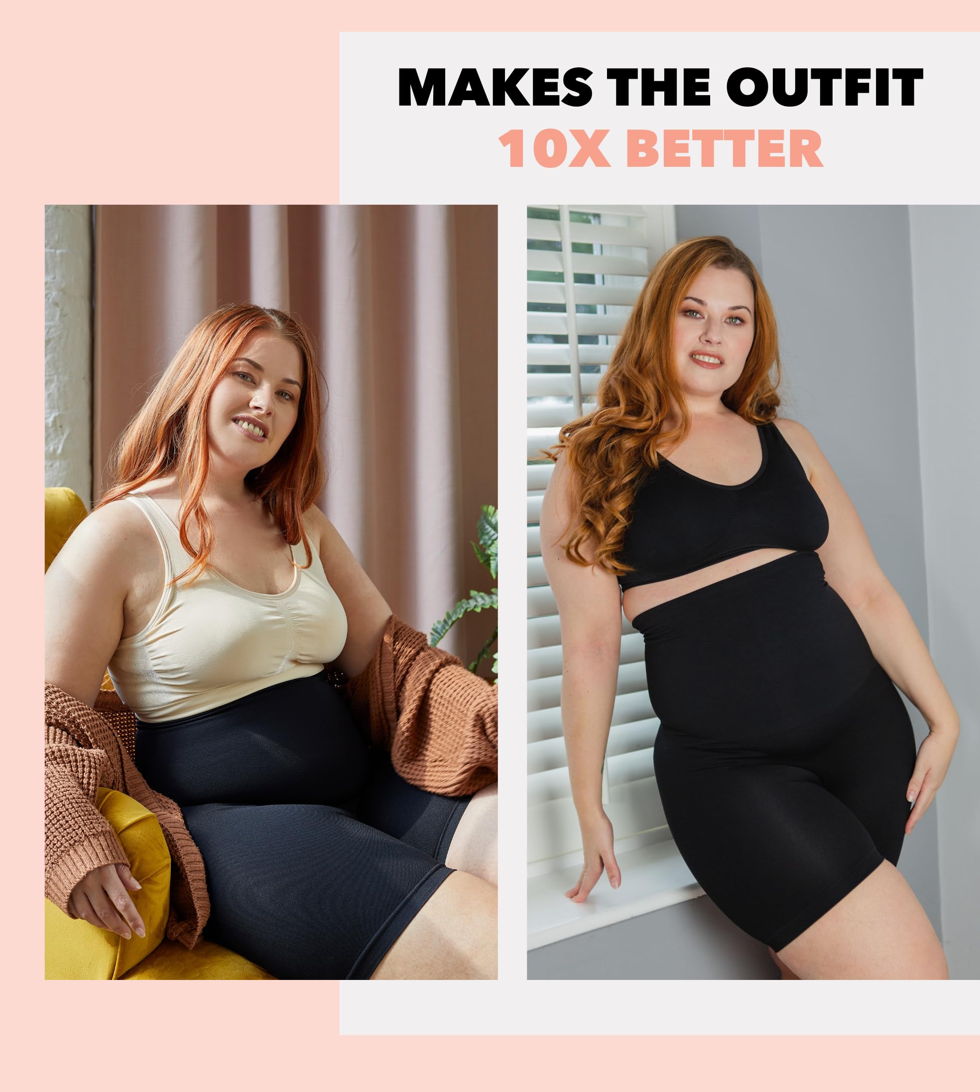 Conturve High Waisted Shapewear Shorts for Women - Tummy Control Body Shaper, Anti-Chafing Underwear | Perfect for Workouts, Office Wear & Everyday Comfort