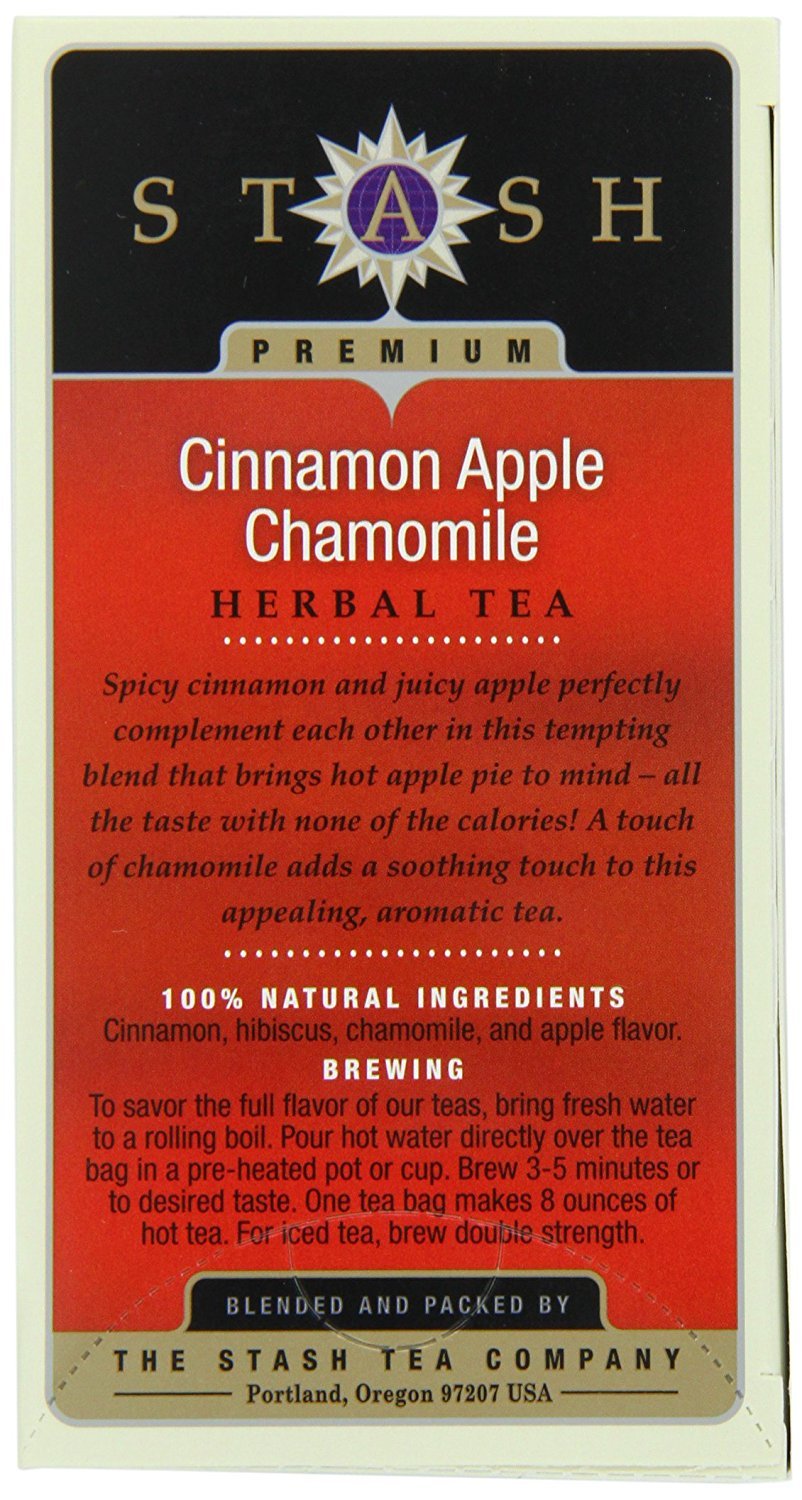 Organic Herbal Tea Apple Cinnamon Flavor - 120 Tea Bags (6 Boxes x 20 Bags) | Caffeine-Free, Natural Ingredients | Perfect for Relaxation, Weight Loss & Cold Relief