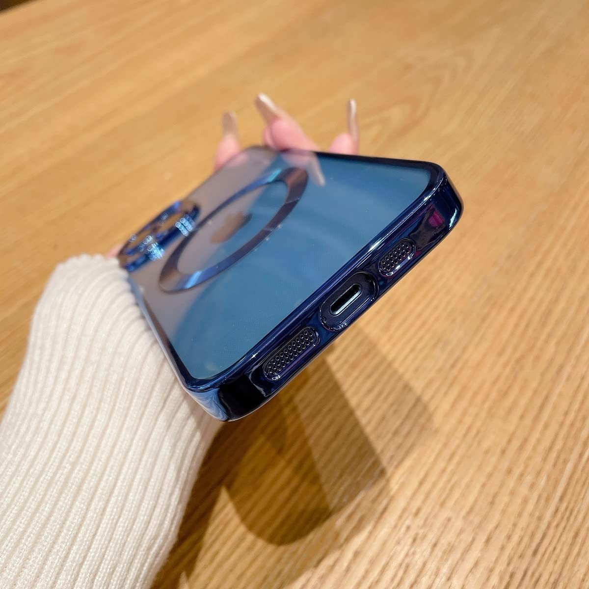Magnetic Clear iPhone 13 Case with Camera Lens Protector | 6.1 Inch Full Protection MagSafe Compatible | Shockproof & Dustproof Silicone Cover (Blue) - Perfect for Daily Use, Travel & Outdoor Activities