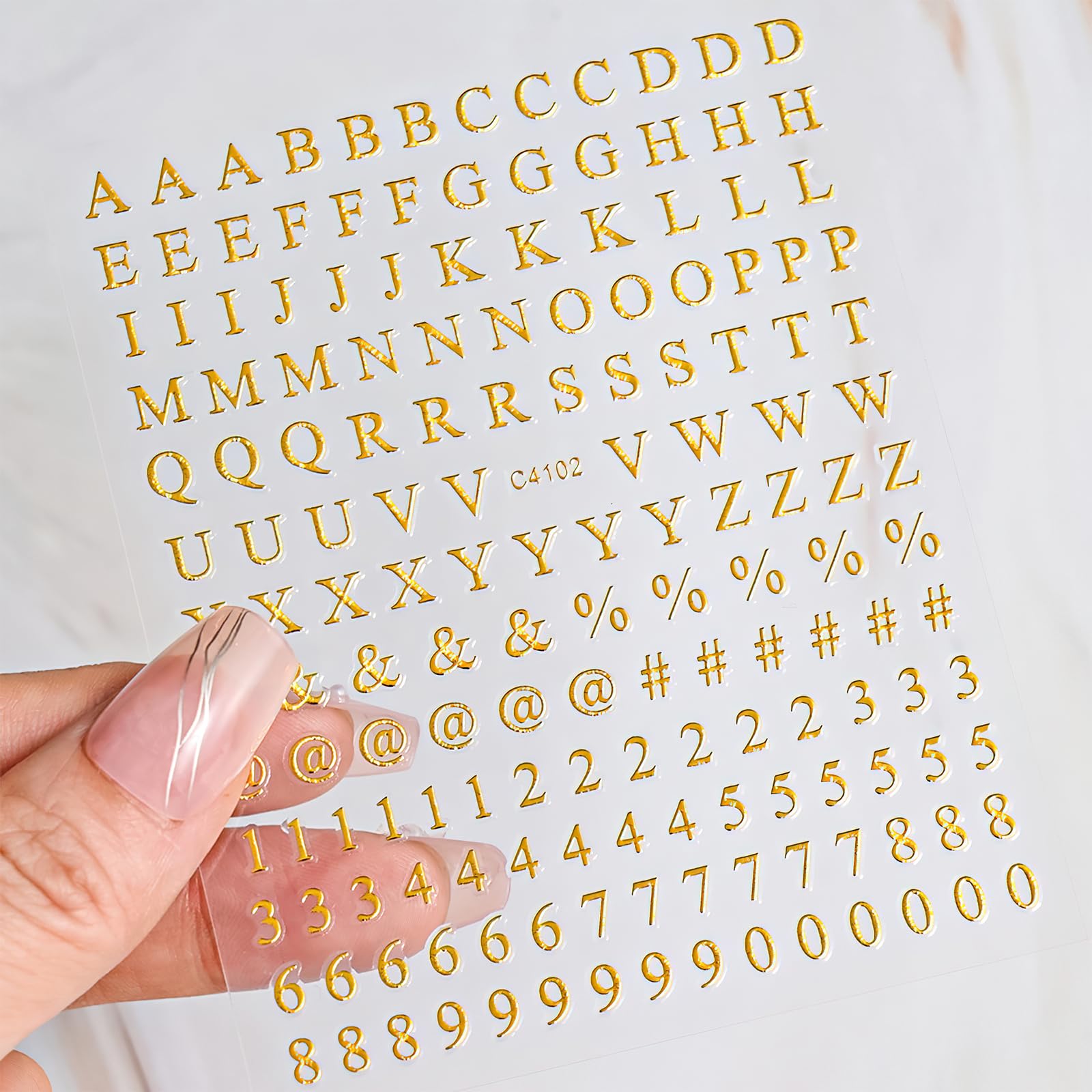 3D Self-Adhesive Luxury Gold & Silver Alphabet & Number Nail Art Stickers - English Letters & Digits Nail Decals for Women & Girls - DIY Manicure Supplies (8 Sheets) - Perfect for Parties, Weddings & Nail Salon Designs