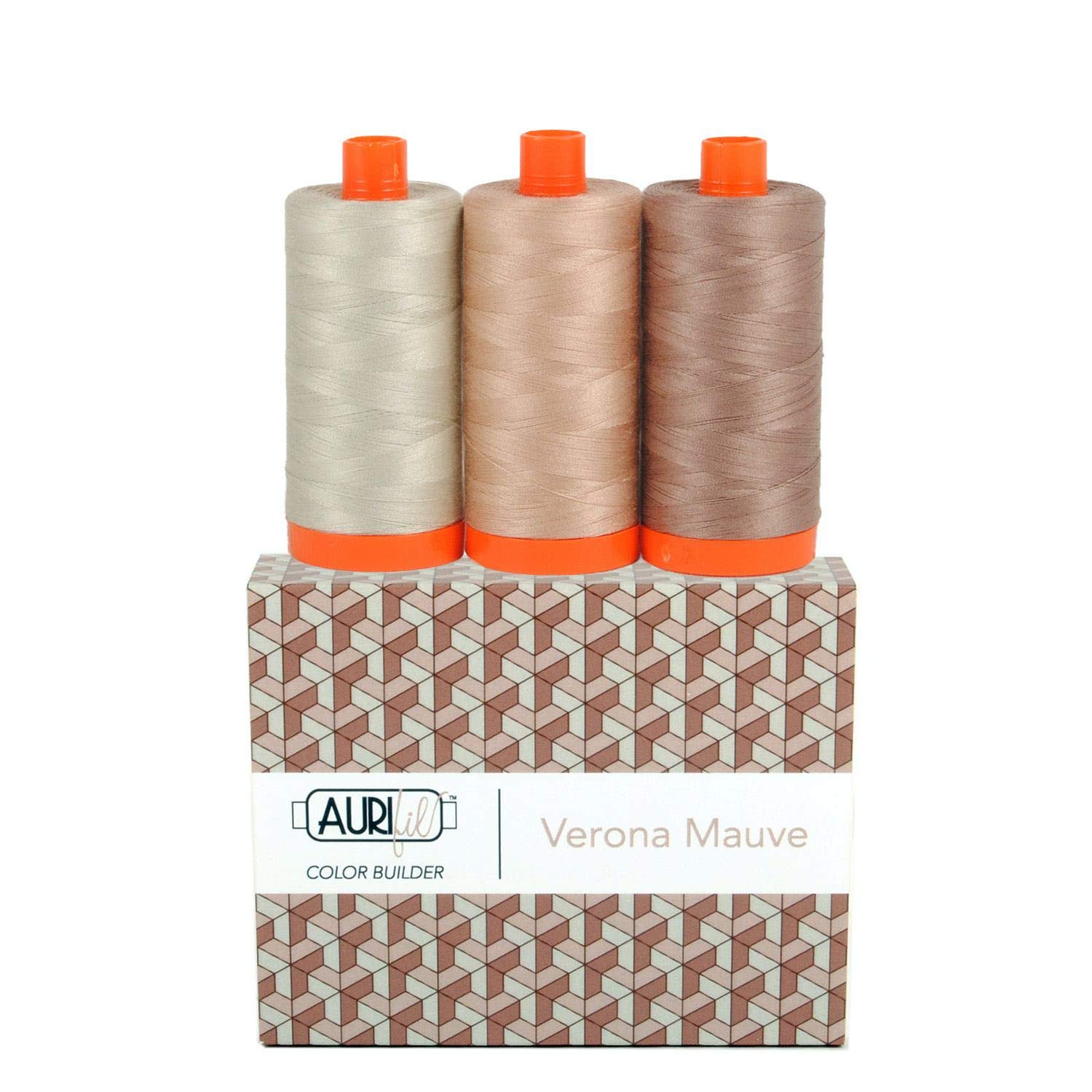 Aurifil 50wt Cotton Thread Set - CB Verona Mauve (3 Spools) | Perfect for Quilting, Embroidery & Sewing Projects