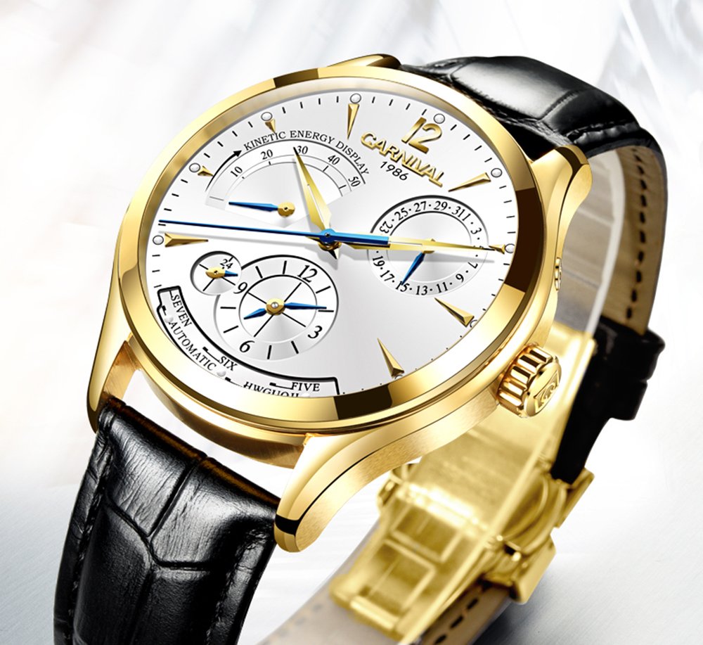 Automatic Men's Analog Dress Watch with Kinetic Energy Display - Stylish Casual Timepiece for Business, Office & Everyday Wear