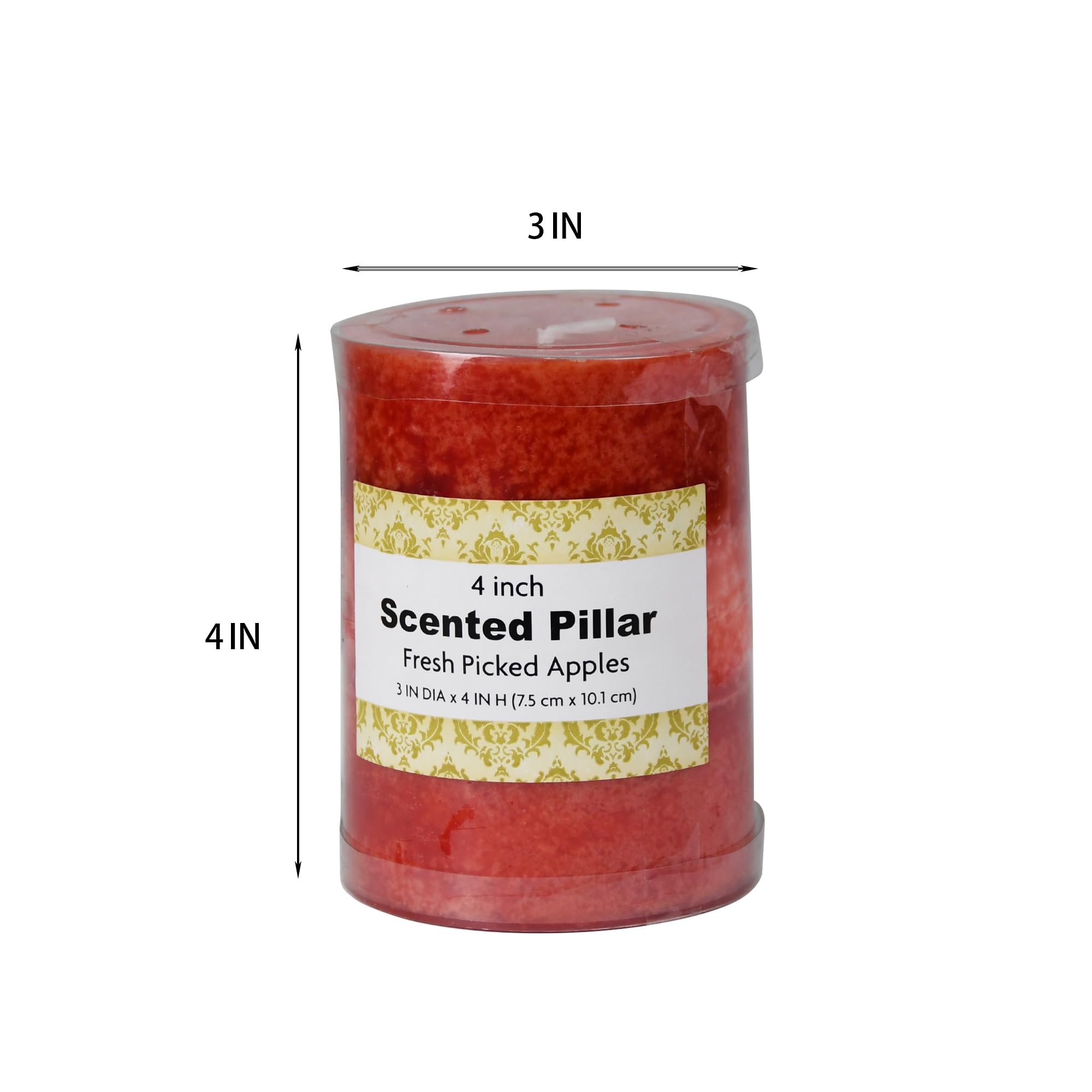 3x4 Inch Red Scented Pillar Candles - Set of 24 Premium Tritone Candles for Home Decor, Romantic Dinners & Relaxing Spa Nights