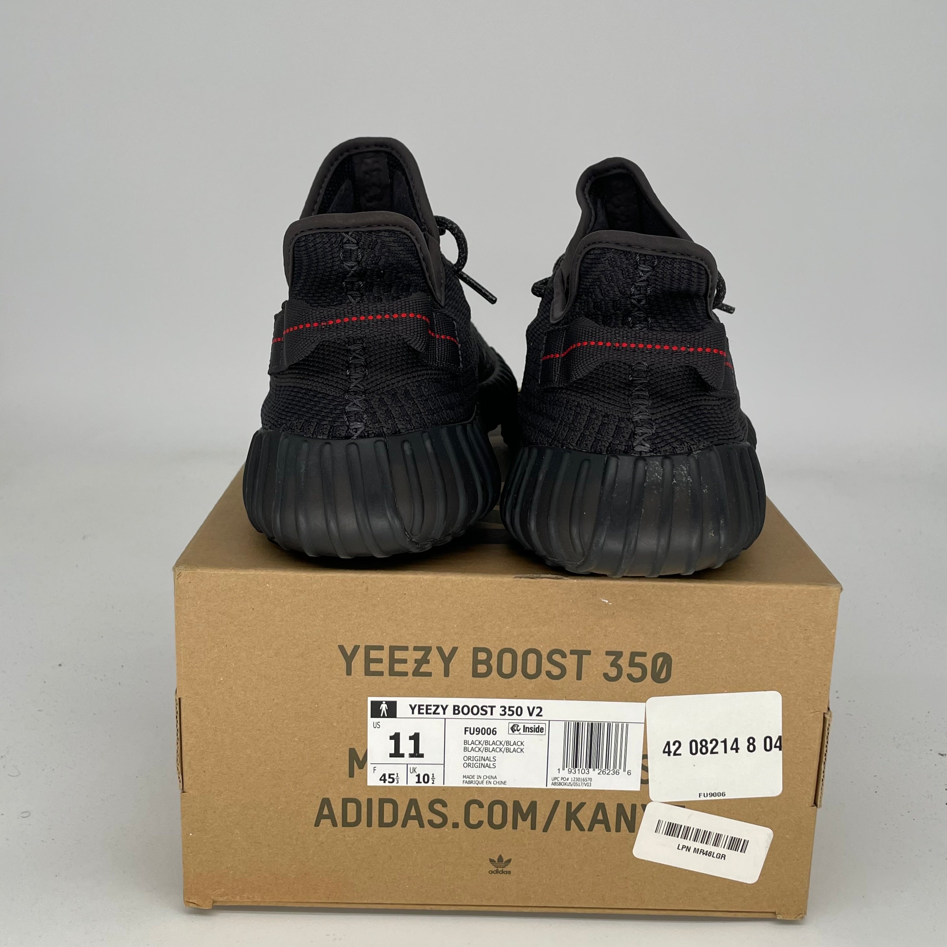 Adidas Yeezy Boost 350 V2 Black Non-Reflective Men's Running Shoes Size 11 - Style Code FU9006 | Perfect for Casual Wear, Gym & Street Fashion