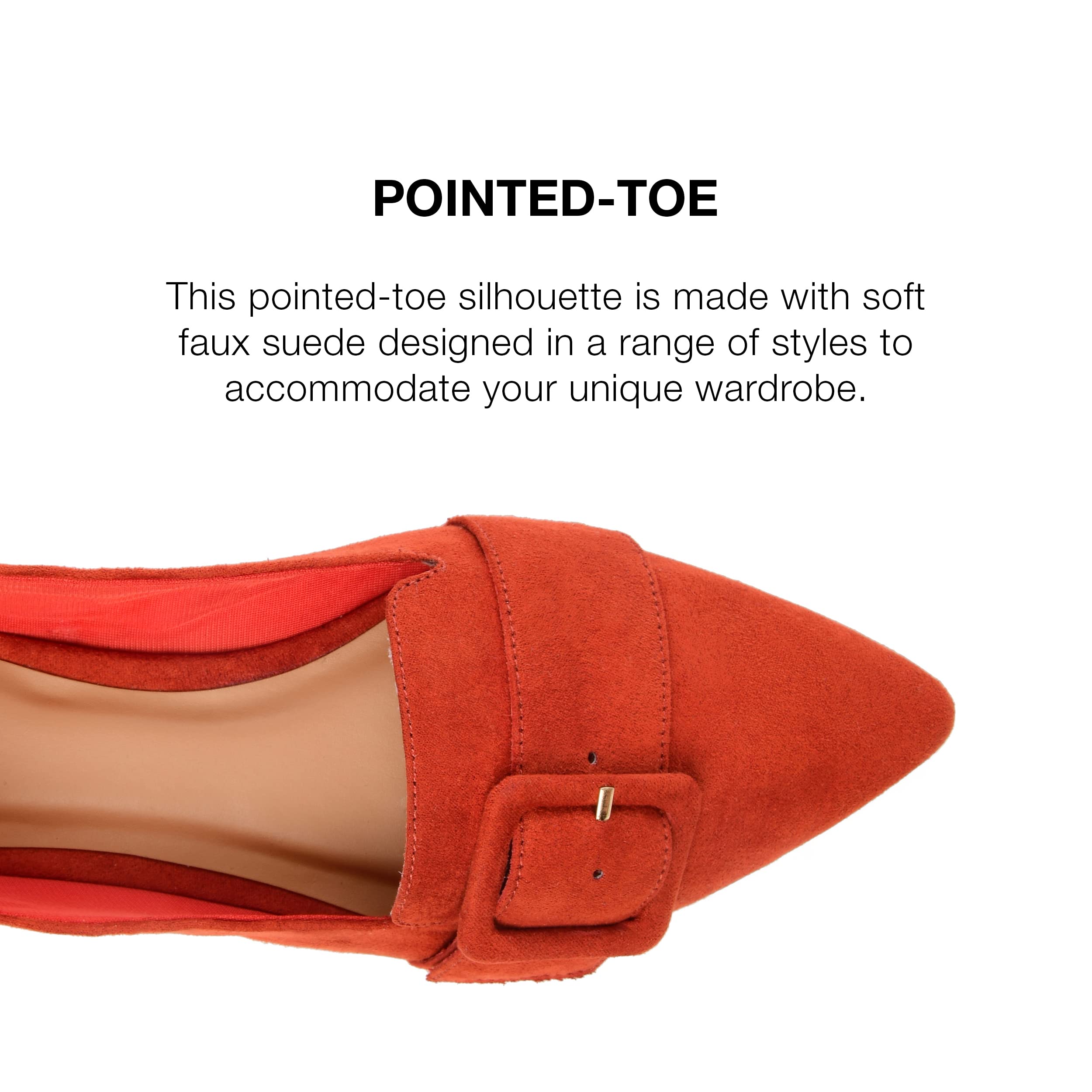 Journee Collection Women's Comfortable Ballet Flats - Lightweight Slip-On Shoes for Work, Travel & Everyday Wear