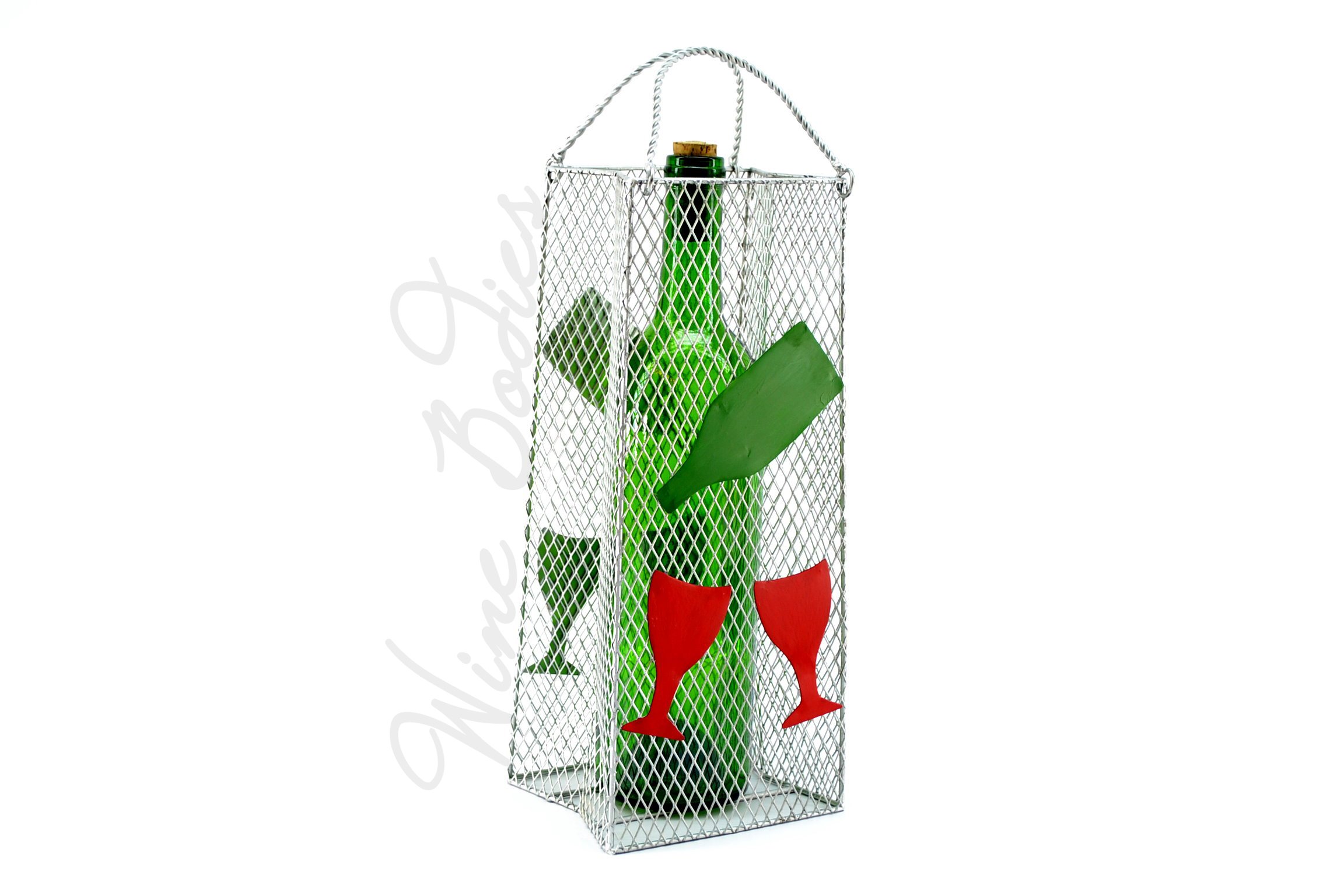 Elegant Multicolor Metal Wine Bottle Holder Gift Bag - Perfect for Parties, Weddings & Housewarming Gifts