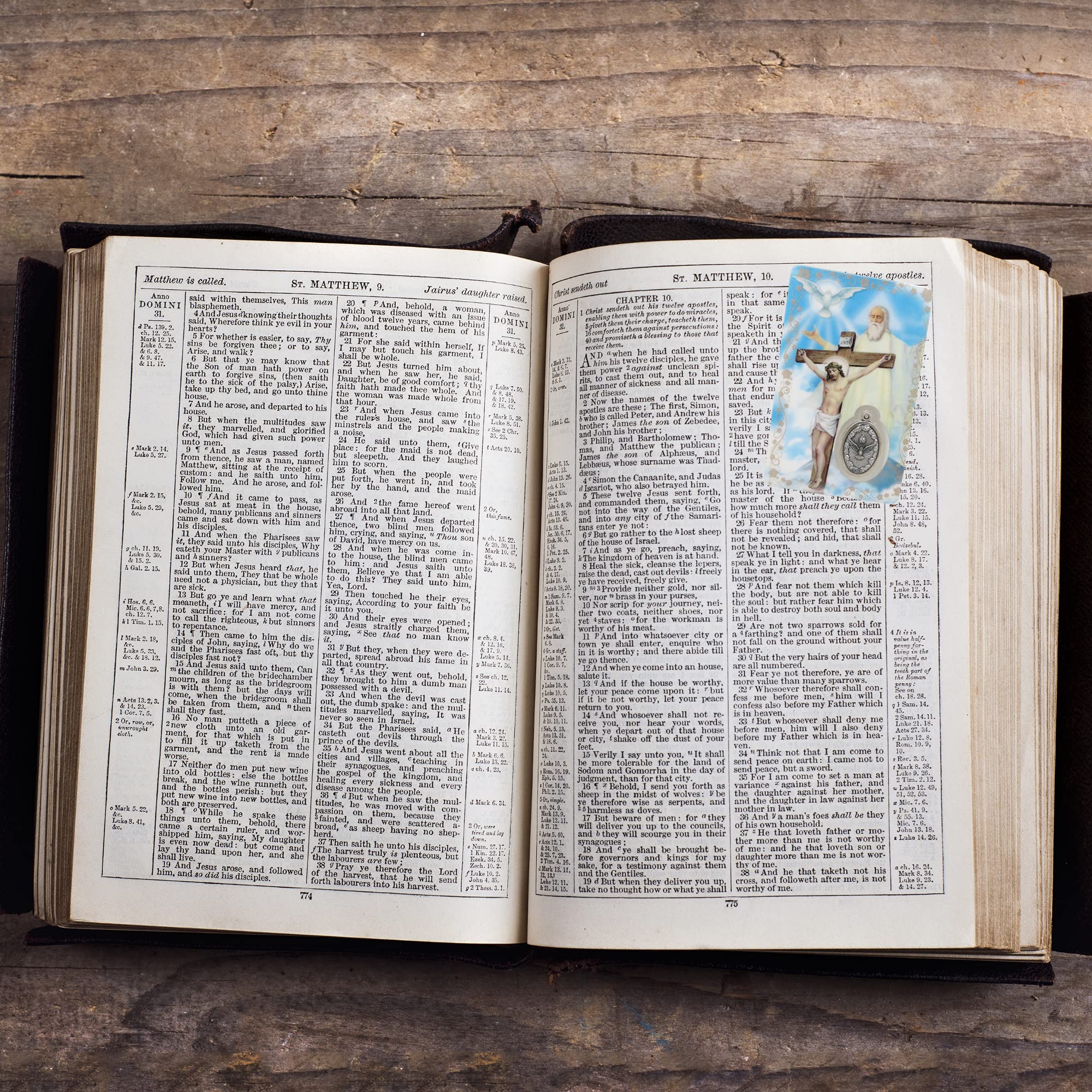 Holy Trinity Prayer Card Set - Father, Son & Holy Spirit Medal with Prayers - Catholic Bookmark & Bible Page Holder - 3.38 Inch Religious Gift (Pack of 3) - Perfect for Daily Devotion, Bible Study & Church Worship