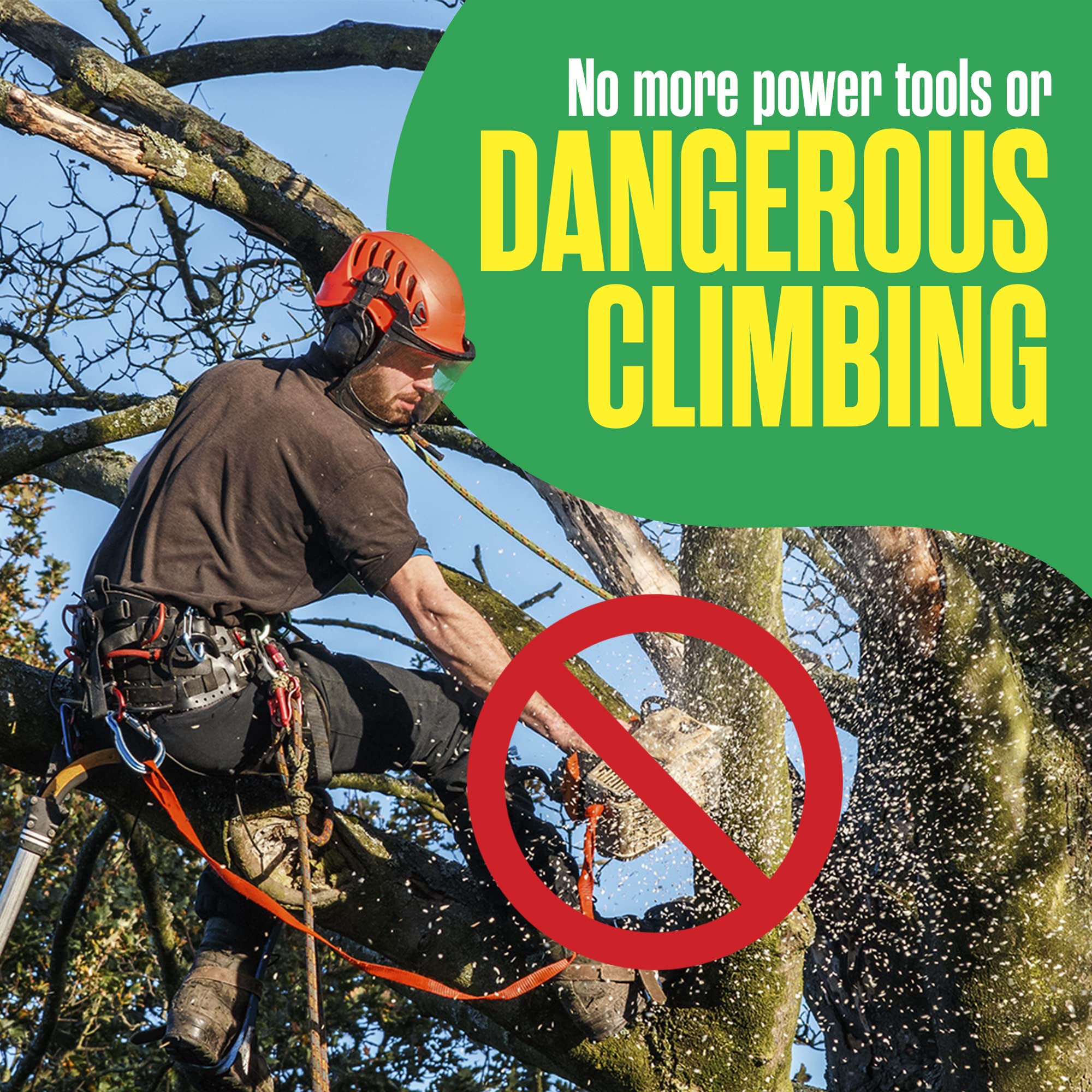 Extendable Pole Saw 7.9-27FT - Palm Tree Trimmer & Branch Cutter for High Reach Gardening