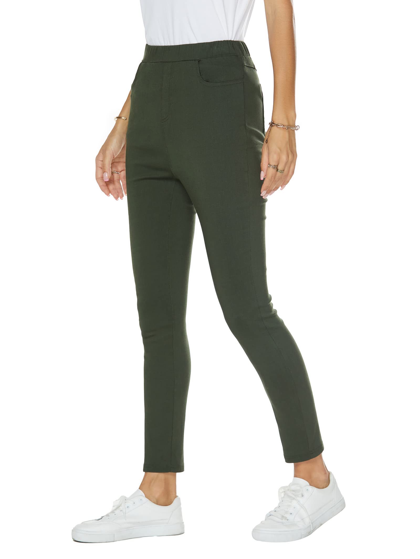 Famulily Women's Stretch Skinny Dress Pants with Tummy Control - Pull On Work Leggings for Business Casual [Sizes S-2XL] | Perfect for Office, Meetings & Professional Outfits