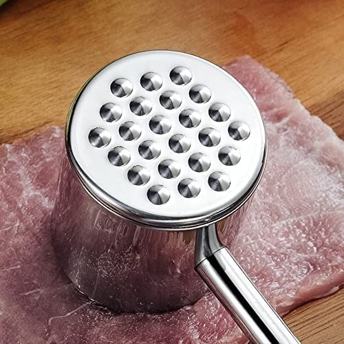 Premium Stainless Steel Meat Tenderizer Hammer - Heavy Duty Steak Mallet for Beef, Chicken & Poultry - Perfect for Grilling, BBQ & Home Kitchen Cooking