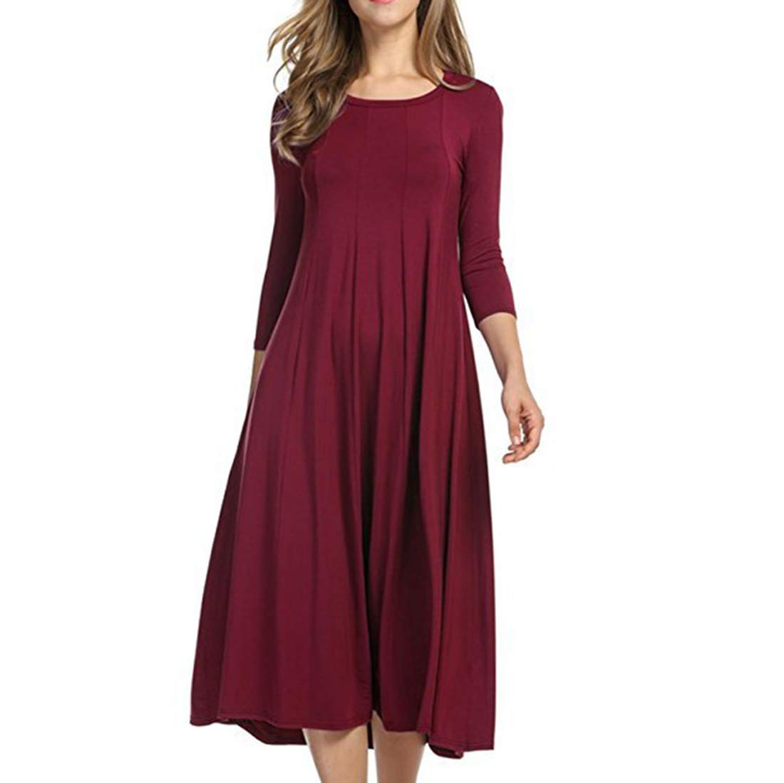 XNN Women's Short Sleeve Loose Plain Maxi Dresses - Casual Long Summer Dress with Pockets, Flowy Beach Cover Up, Plus Size Boho Dress for Vacation, Travel, and Everyday Wear