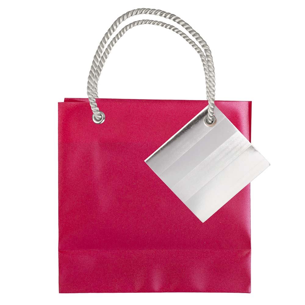 Mini Red Opaque Shopping Bags 5.75x5.75x2.5 - Party Favors & Gifts