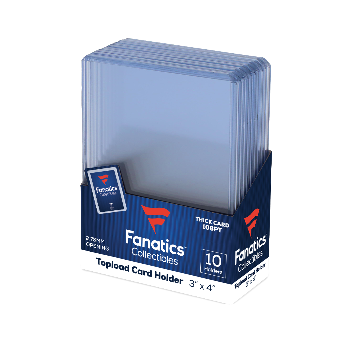 Fanatics 108pt 3 x 4 Top Loader Card Protector - Premium Trading Card Sleeves for Sports, Pokemon & Collectible Cards - Perfect for Storage, Display & Grading