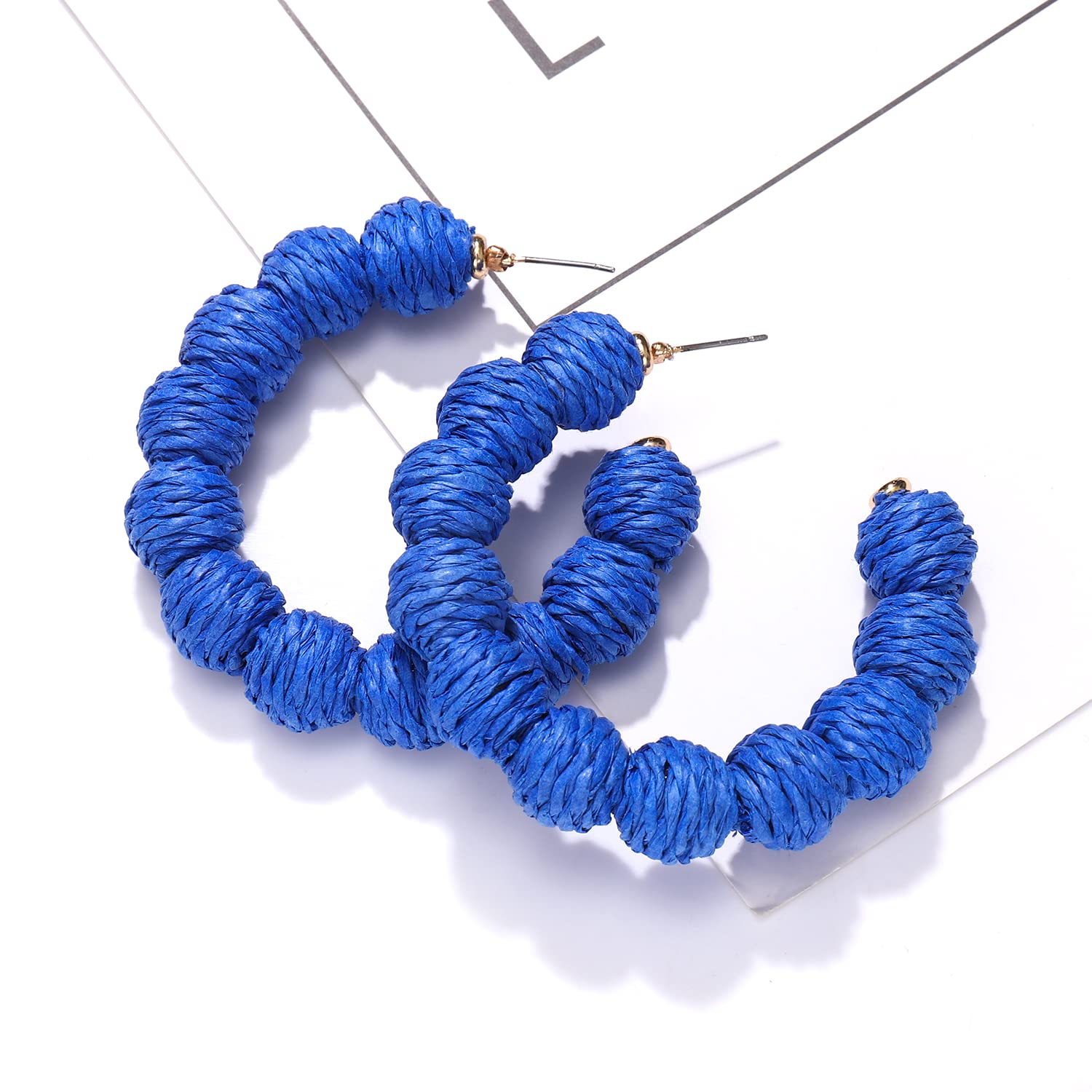Handmade Rattan Hoop Earrings for Women - Bohemian Woven Straw Wicker Dangle Earrings, Summer Beach Jewelry | Perfect for Vacation, Festival, and Boho Chic Outfits