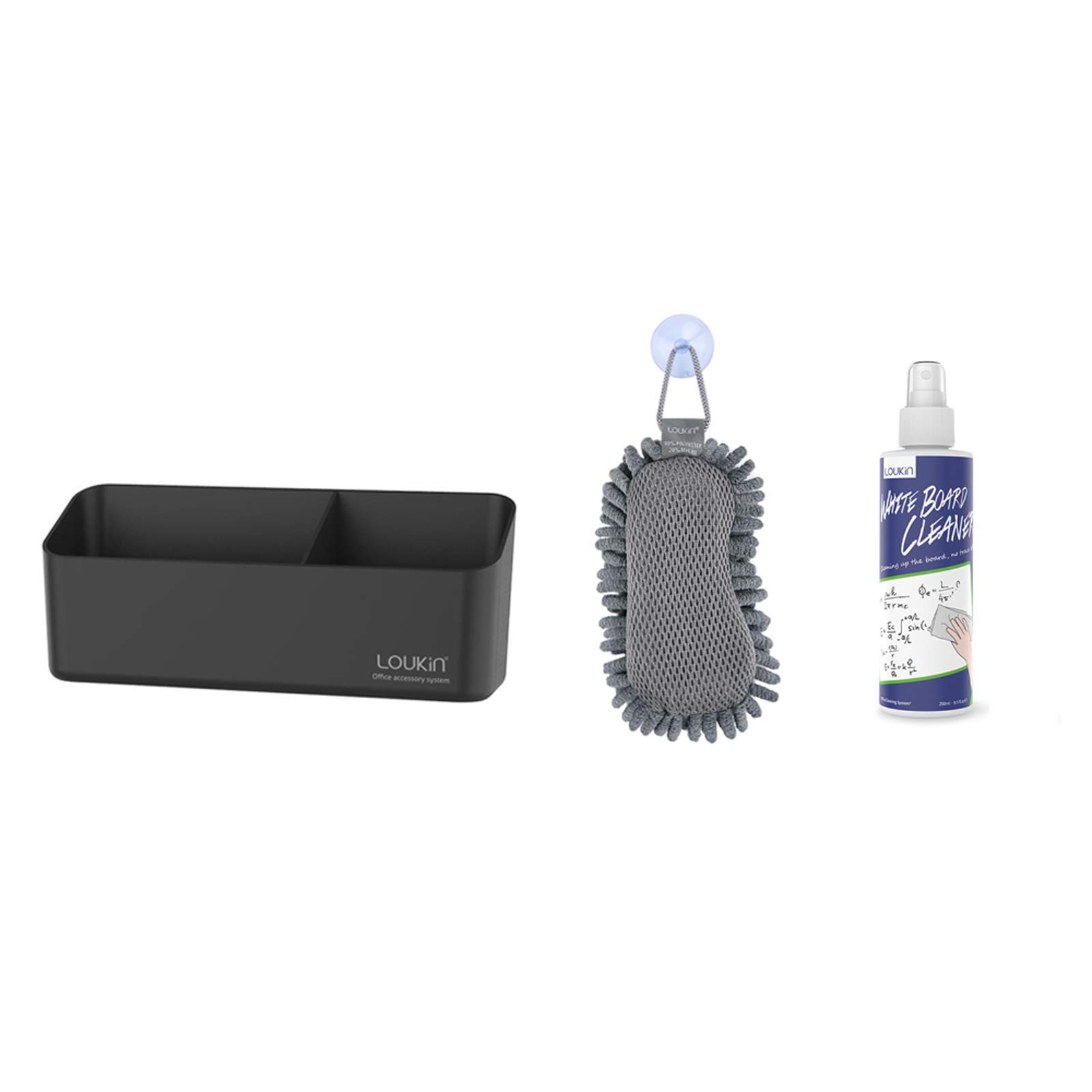 **Magnetic Whiteboard Accessories Bundle - Marker Holder, Dry Erase Erasers & Whiteboard Cleaner (3.4 fl oz) for Office, Classroom & Home Use**