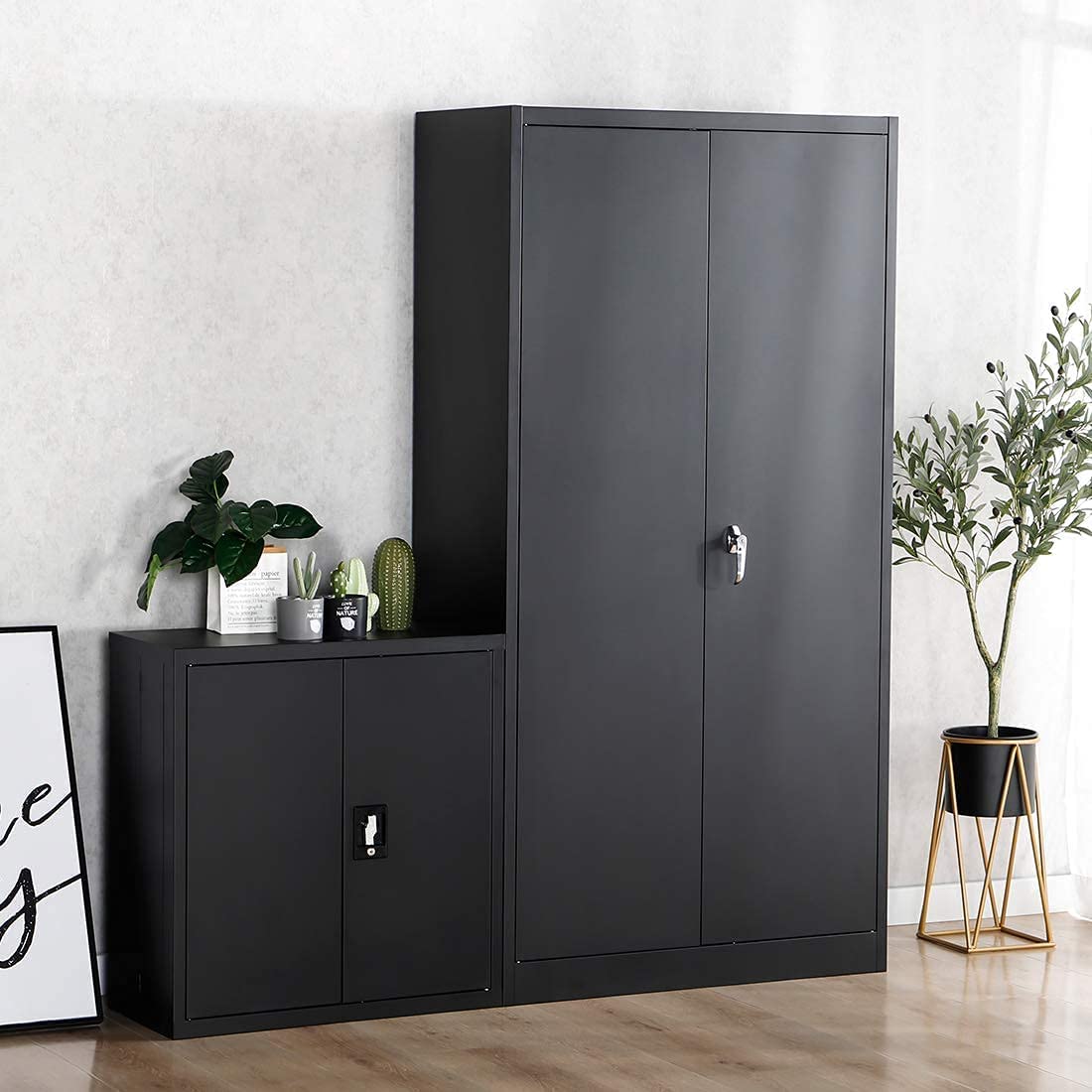 Metal Storage Cabinet with Locking Doors - 72