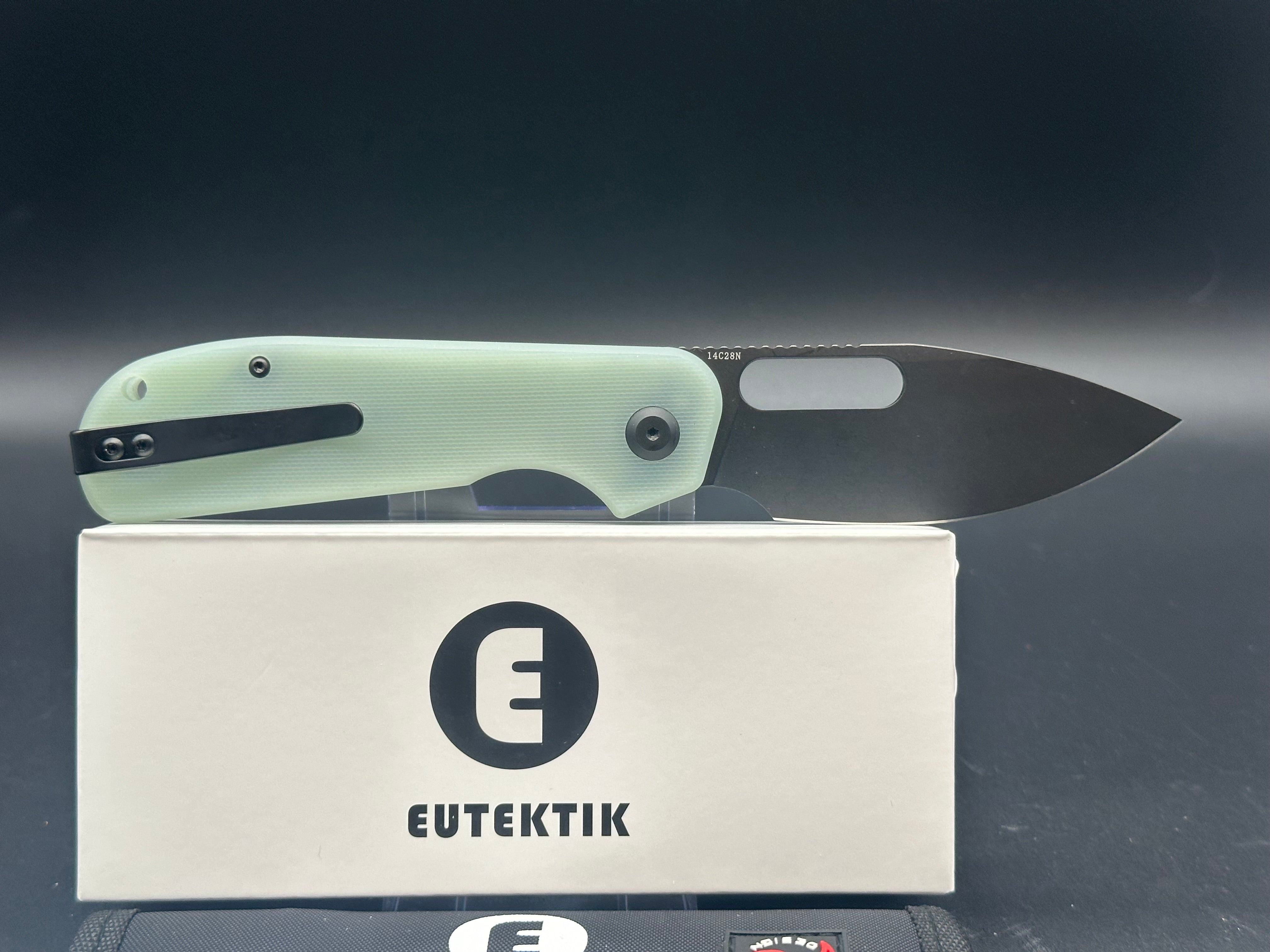 Premium Eutektik EFD Jade BlackWashed Pocket Knife with LTK Koozie, Patch & Sticker Set - Perfect for Camping, Hiking, and Outdoor Adventures