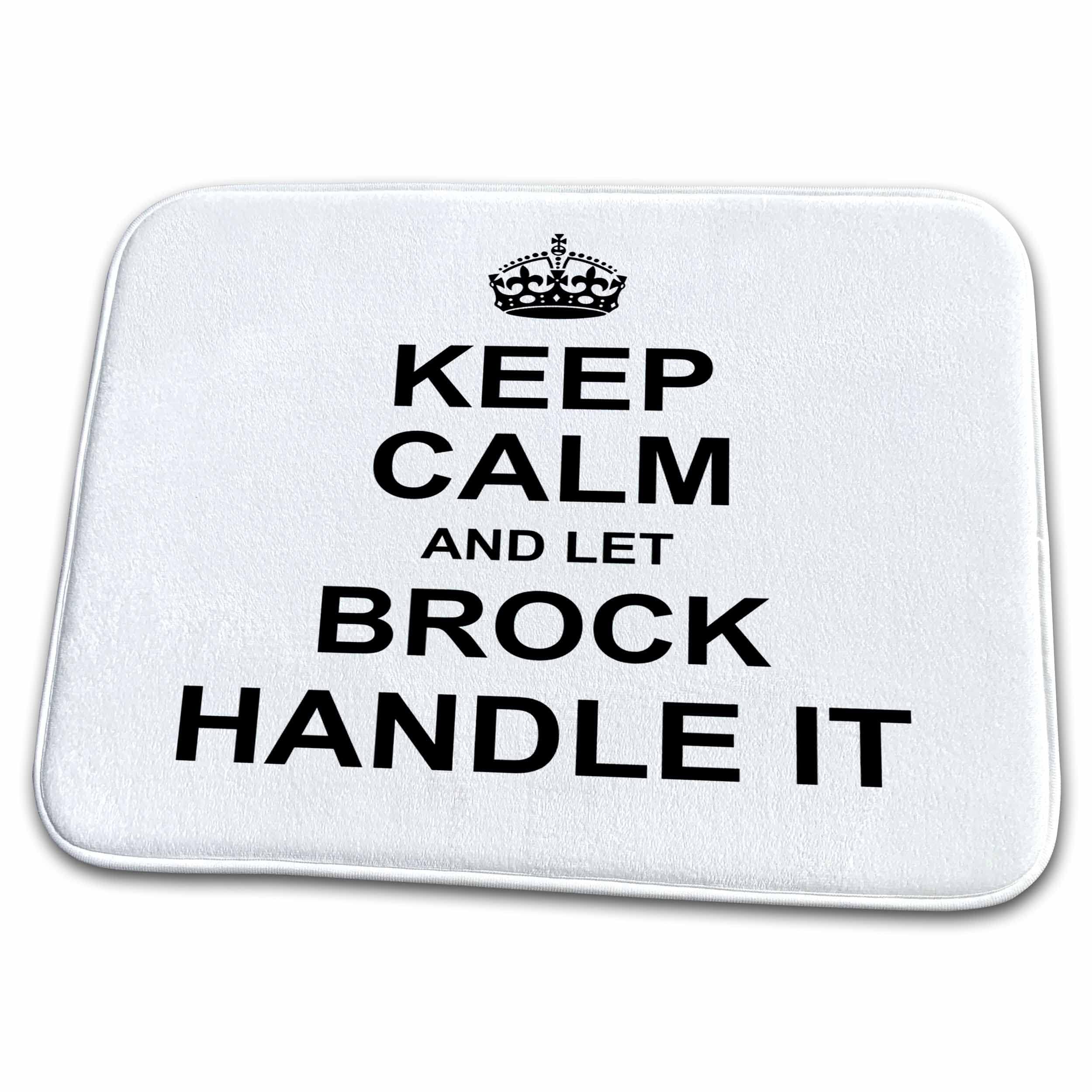 3dRose Keep Calm and Let Brock Handle It - Funny Bathroom Rug Mat with Non-Slip Backing (18