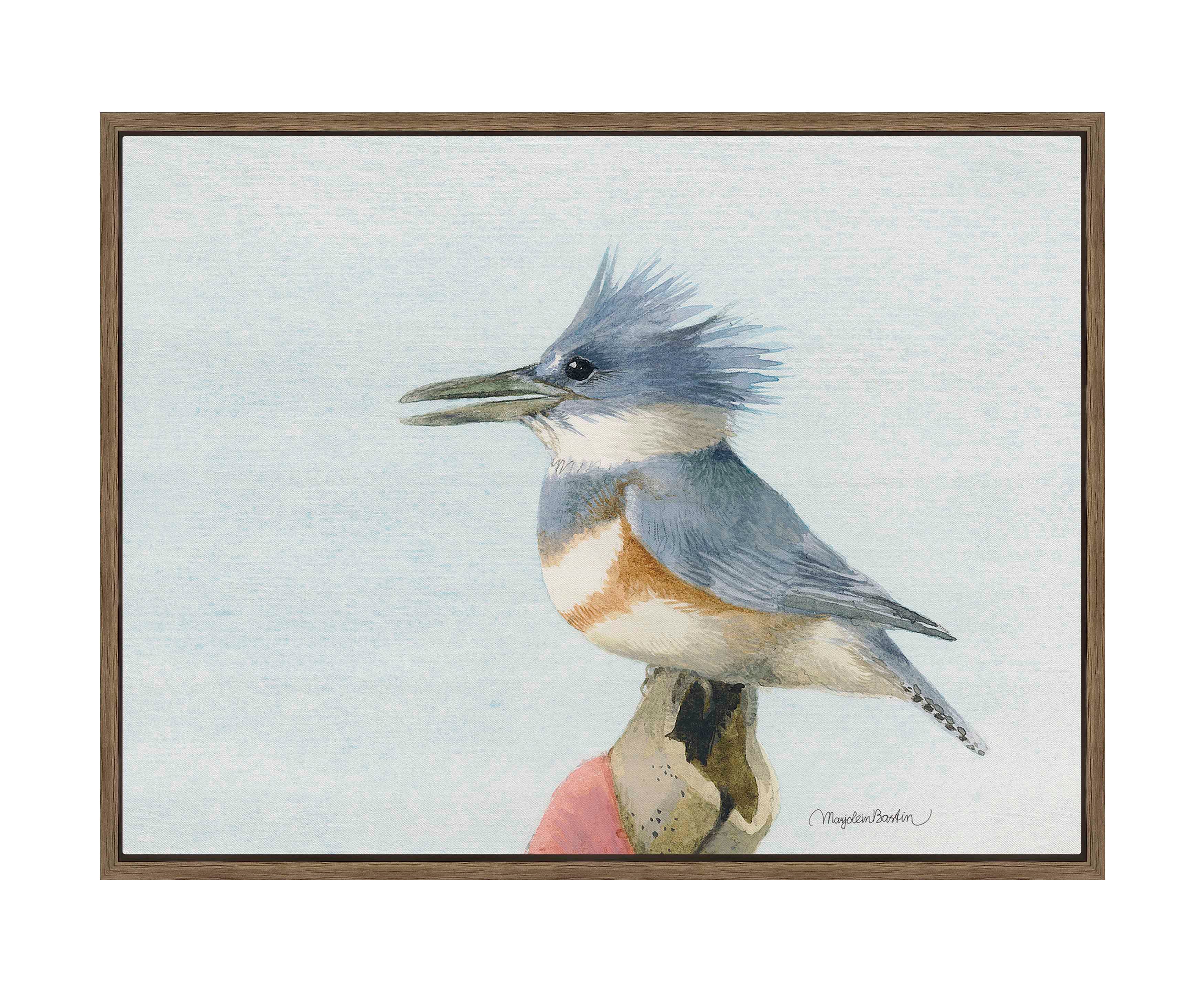 Belted Kingfisher Bird Art Print - Premium Gallery Wrapped Canvas Wall Decor for Living Room, Bedroom & Office