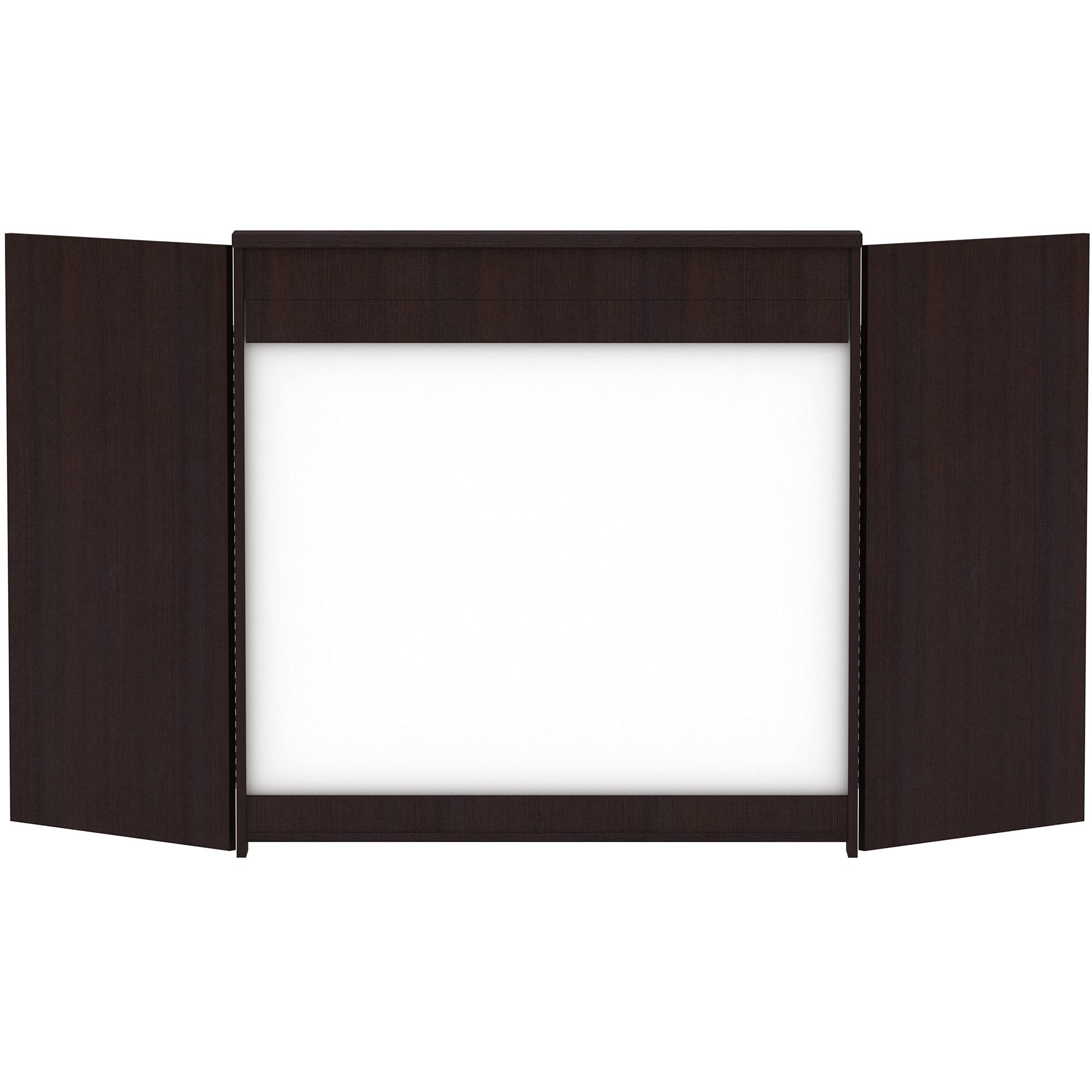 Lorell Dry-Erase Whiteboard Presentation Cabinet - Magnetic Glass Whiteboard with Storage for Office, Classroom & Home Use