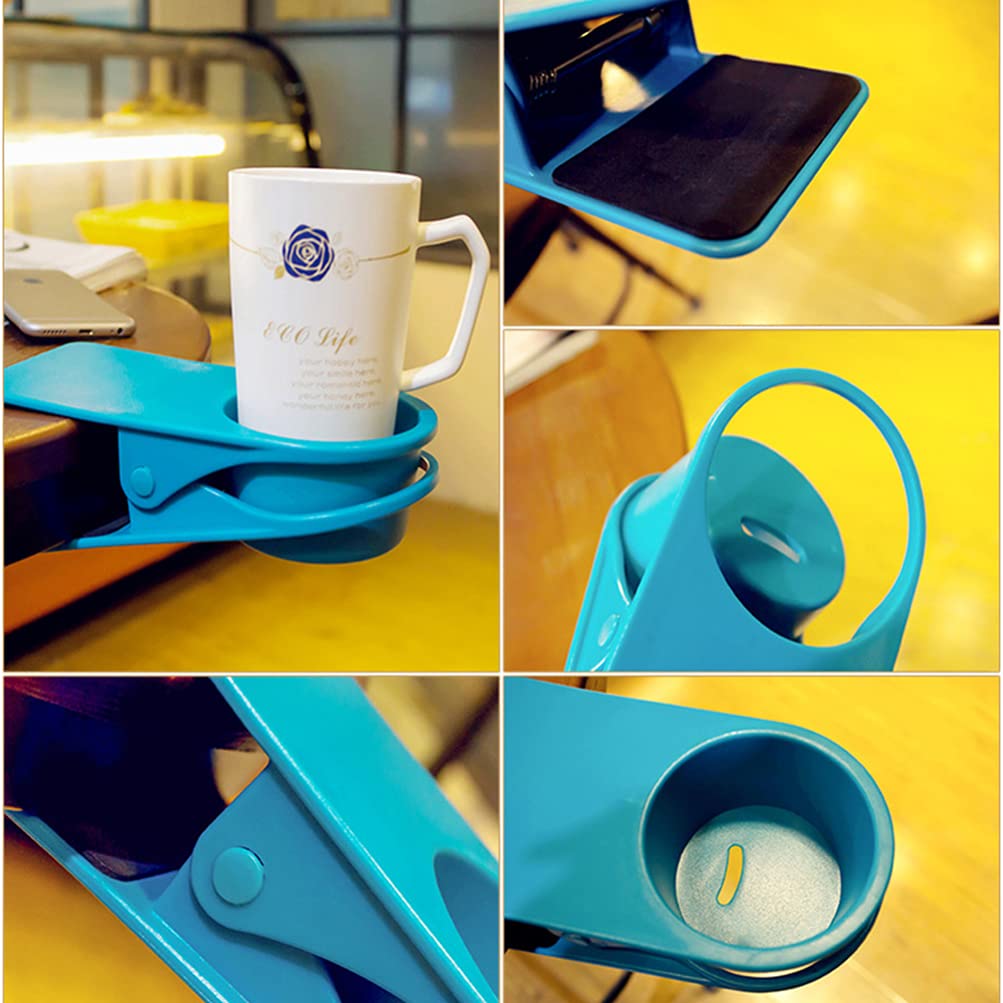 Cabilock Large Desk Cup Holder Clip - Coffee Mug Holder with Saucer, Table Bottle & Drink Holder for Office, Home, Car - Perfect for Workstations, Kitchen, Travel & Outdoor Use