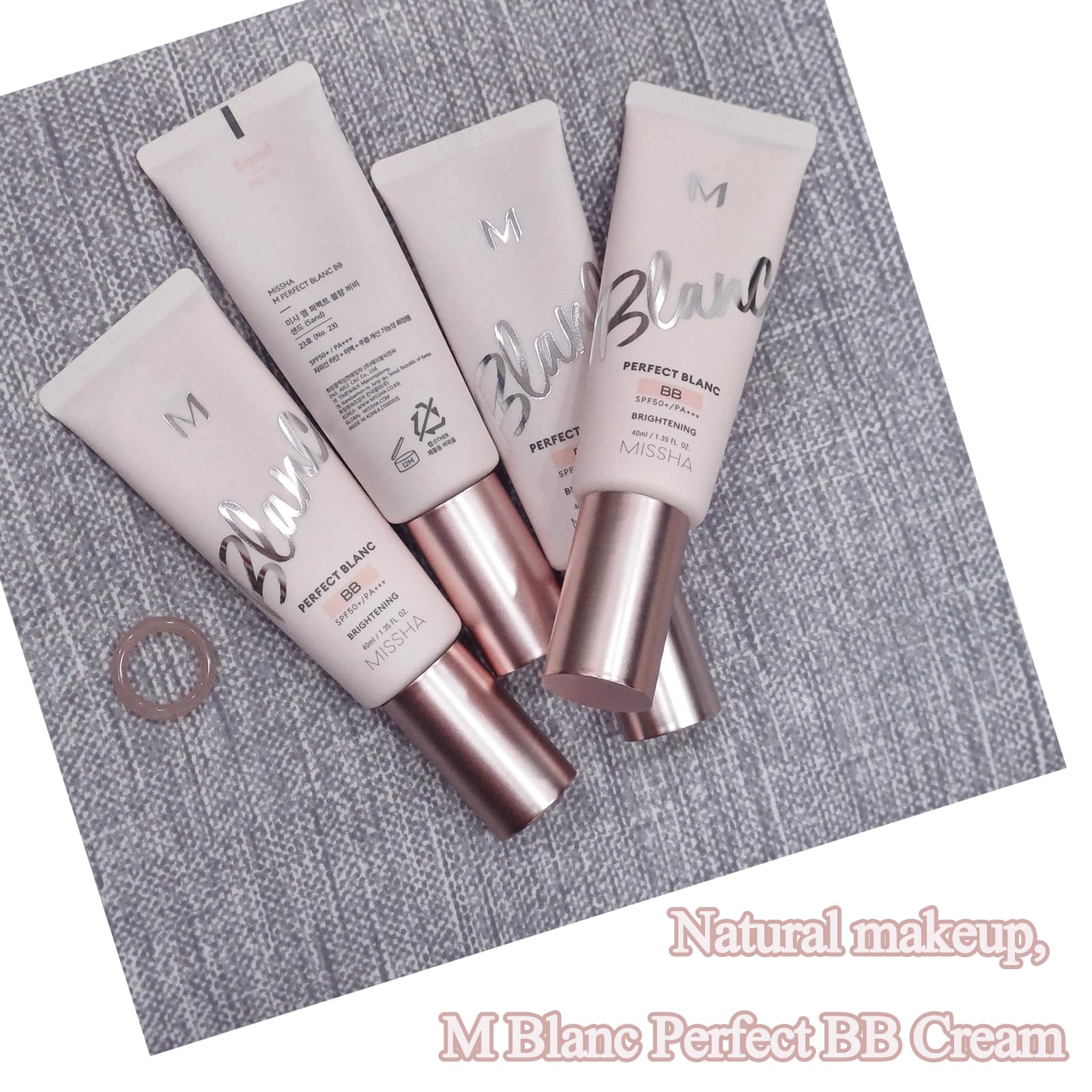M Perfect Blanc BB Cream SPF50+ PA+++ - Flawless Coverage, Easy Application for All Skin Types, 1.35fl.oz (NO. 23 Sand) - Ideal for Daily Sun Protection and Natural Makeup Look