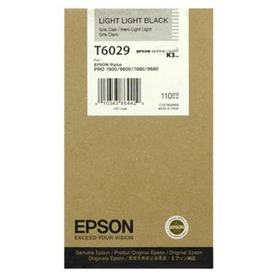 Epson T602900 7800/7880/9800/9880 Printer Light Black Ink Cartridge - 110ml High-Yield Ink for Professional Photo Printing & Large Format Graphics