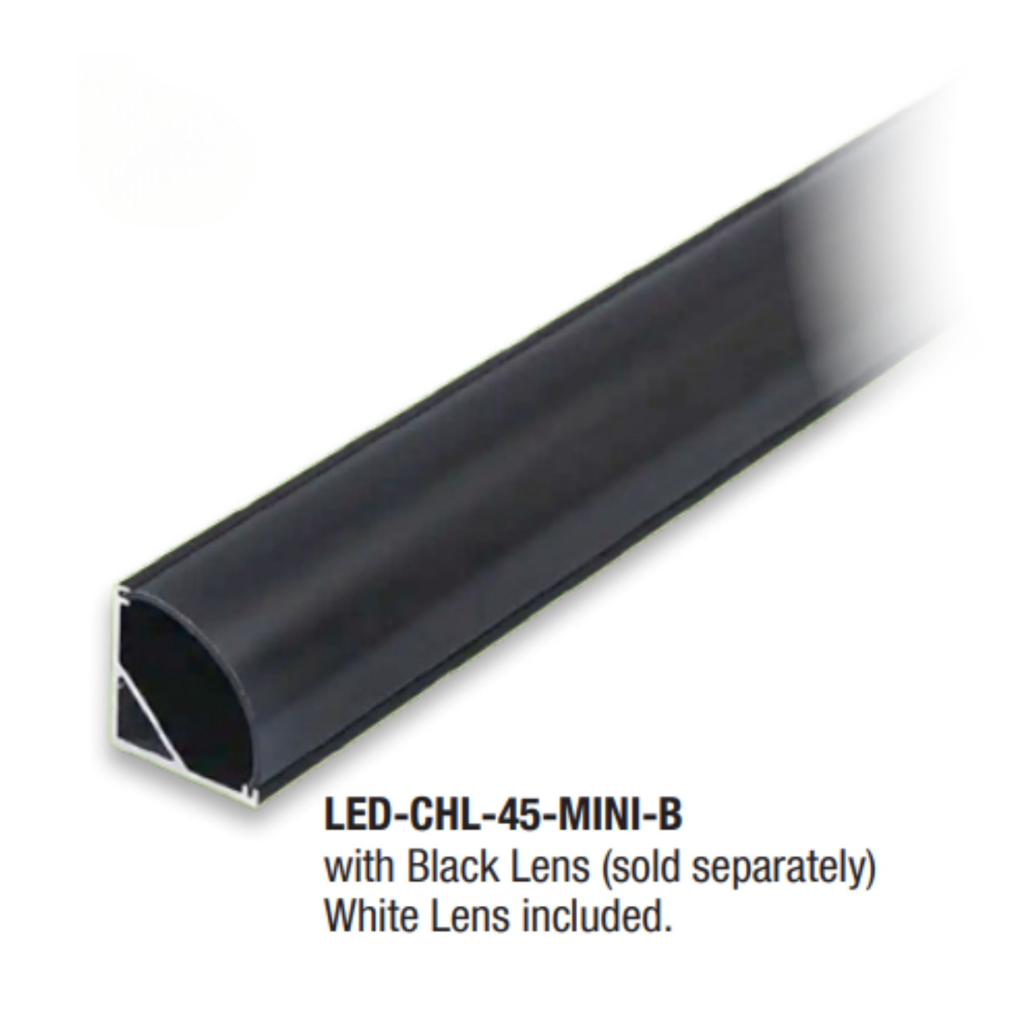 4ft Mini Format 45° Angled Aluminum Mounting Channel - Black | Heavy Duty Display Shelf Bracket for LED Signs, Retail Displays & Wall Mounting