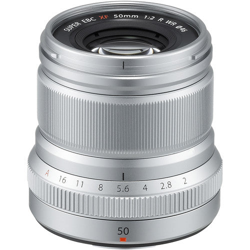 Fujifilm XF 50mm f/2 R WR Lens - Weather Resistant Prime Lens for Fujifilm X-Mount Cameras | Silver | Perfect for Portrait, Street & Low Light Photography