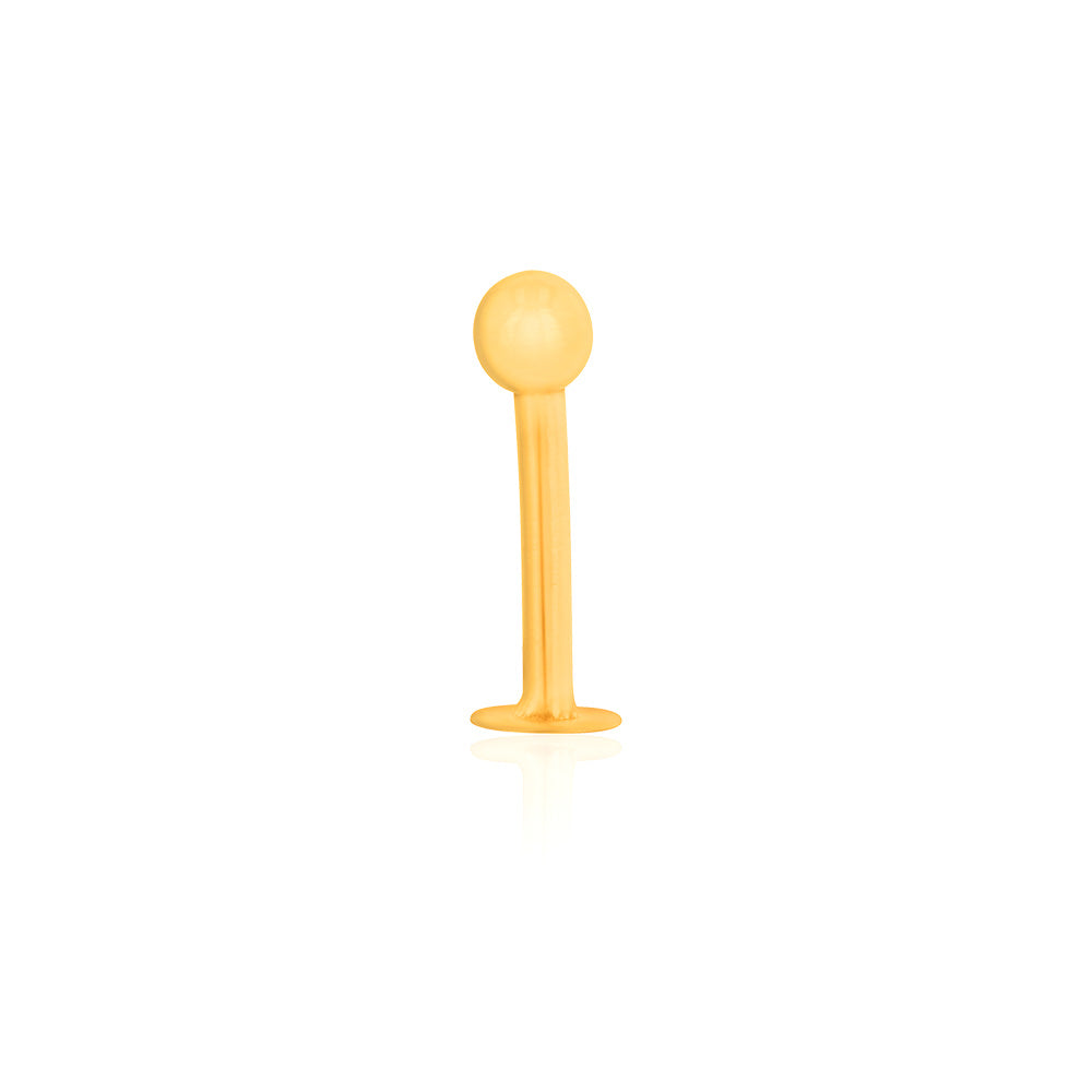 9ct Yellow Gold 3mm Ball Labret Stud - Dainty Lip Piercing Jewelry for Everyday Wear & Special Occasions