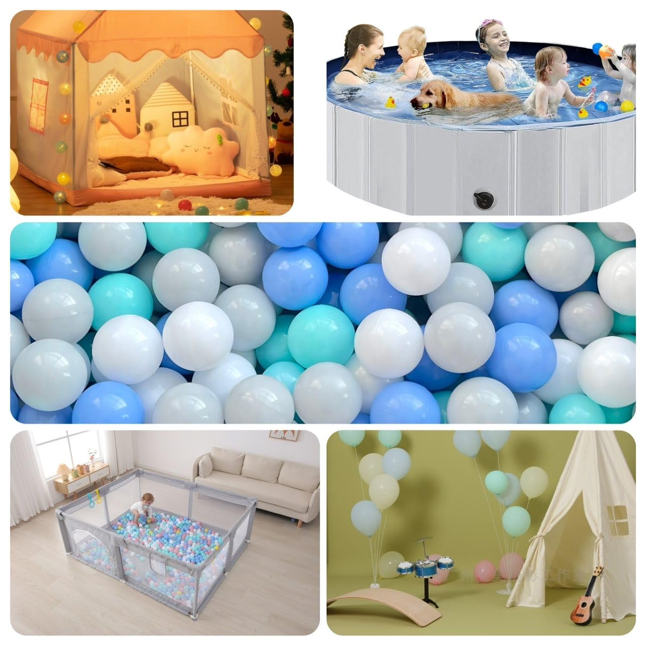 Soft Plastic Play Pit Balls - 200/500/1000/2000 Count BPA-Free Ball Pit Balls for Kids, Toddlers & Pets (2.2 Inch) - Perfect for Indoor Playhouses, Birthday Parties & Dog Play Areas