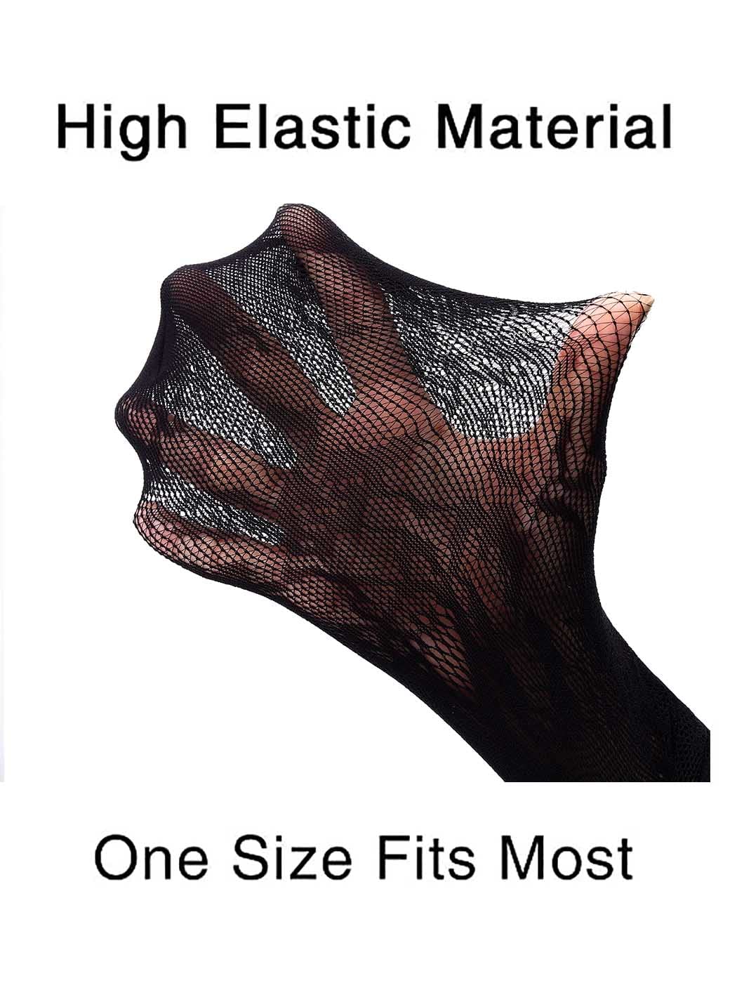 Barode Women's Fishnet Stockings - Sexy High Waist Patterned Tights with Suspenders in Black | Perfect for Halloween Costumes, Burlesque Shows & Night Out Outfits
