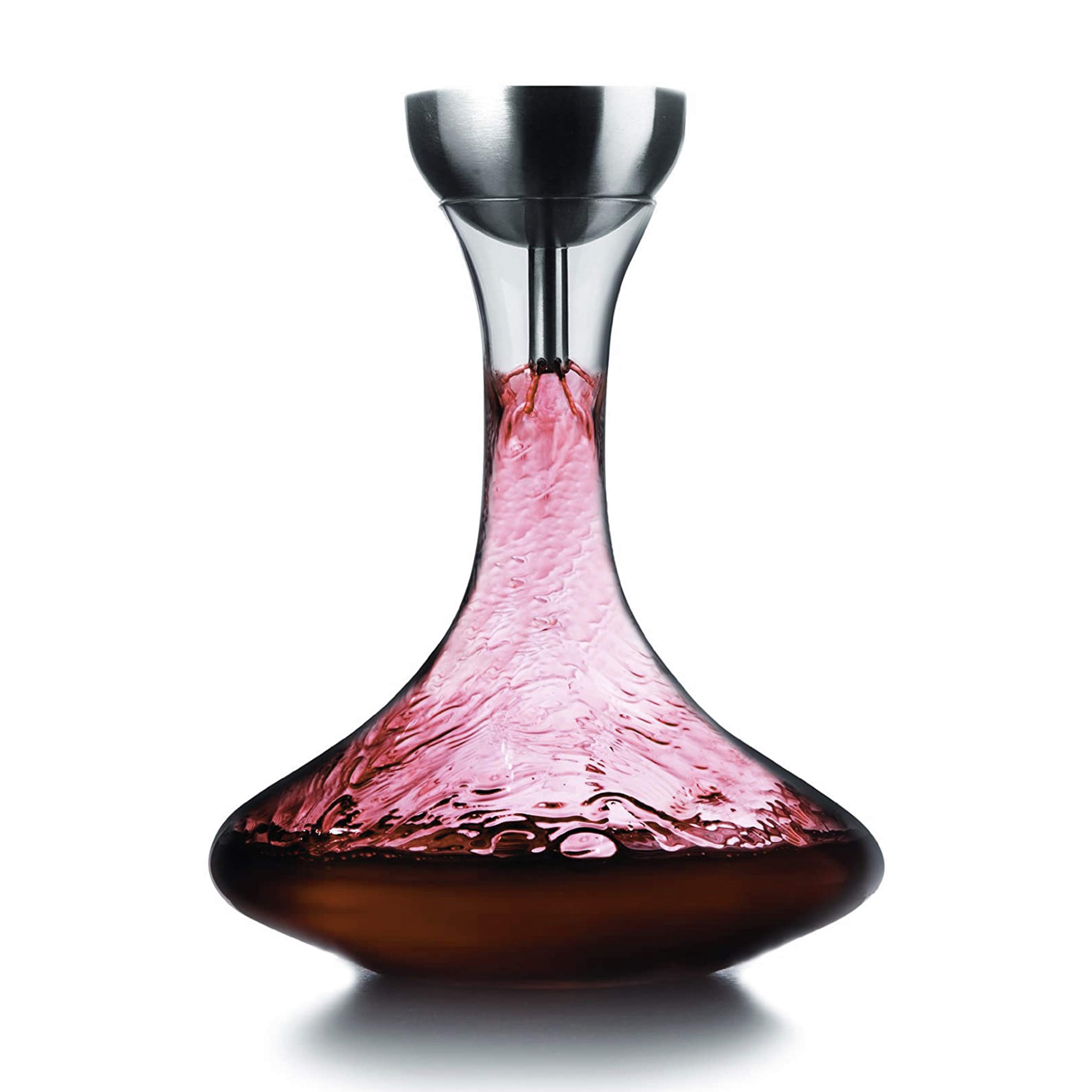 Premium Houdini Wine Decanter Set with Aerating Shower Funnel & Sediment Strainer - 10