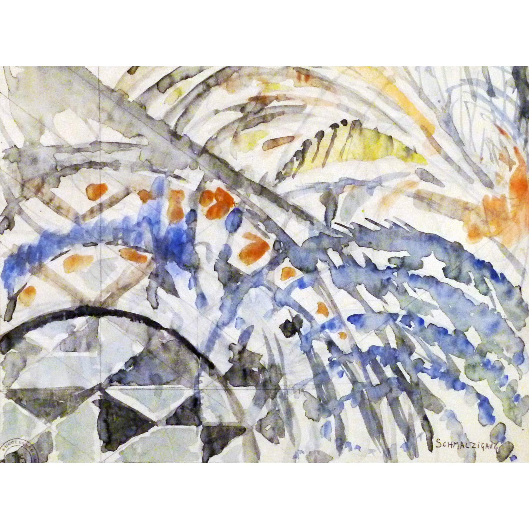 Abstract Composition Futurist Painting - Extra Large Art Print Wall Mural Poster Premium XL - Modern Home & Office Decor