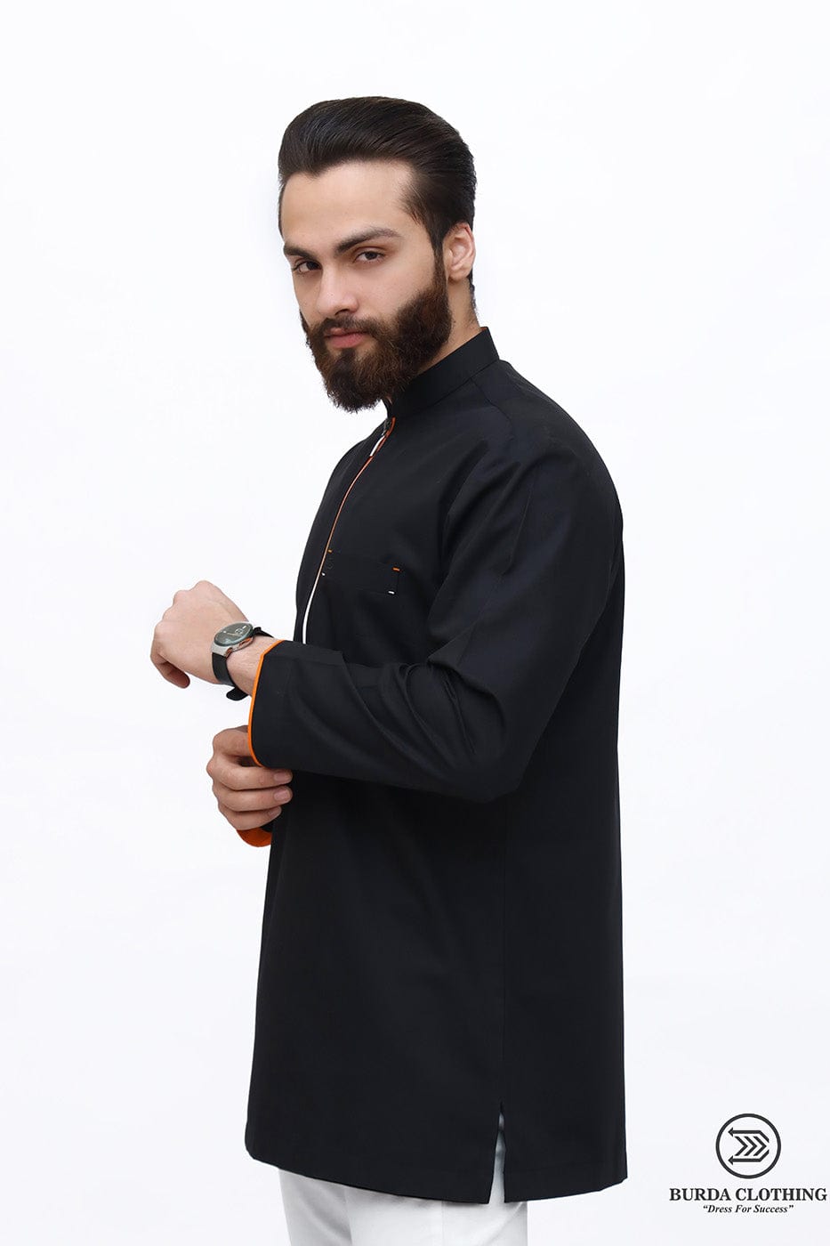 Stylish Orange Short Kurta for Men - Comfortable Cotton Summer Tunic - Perfect for Casual Wear, Festivals & Beach Outfits
